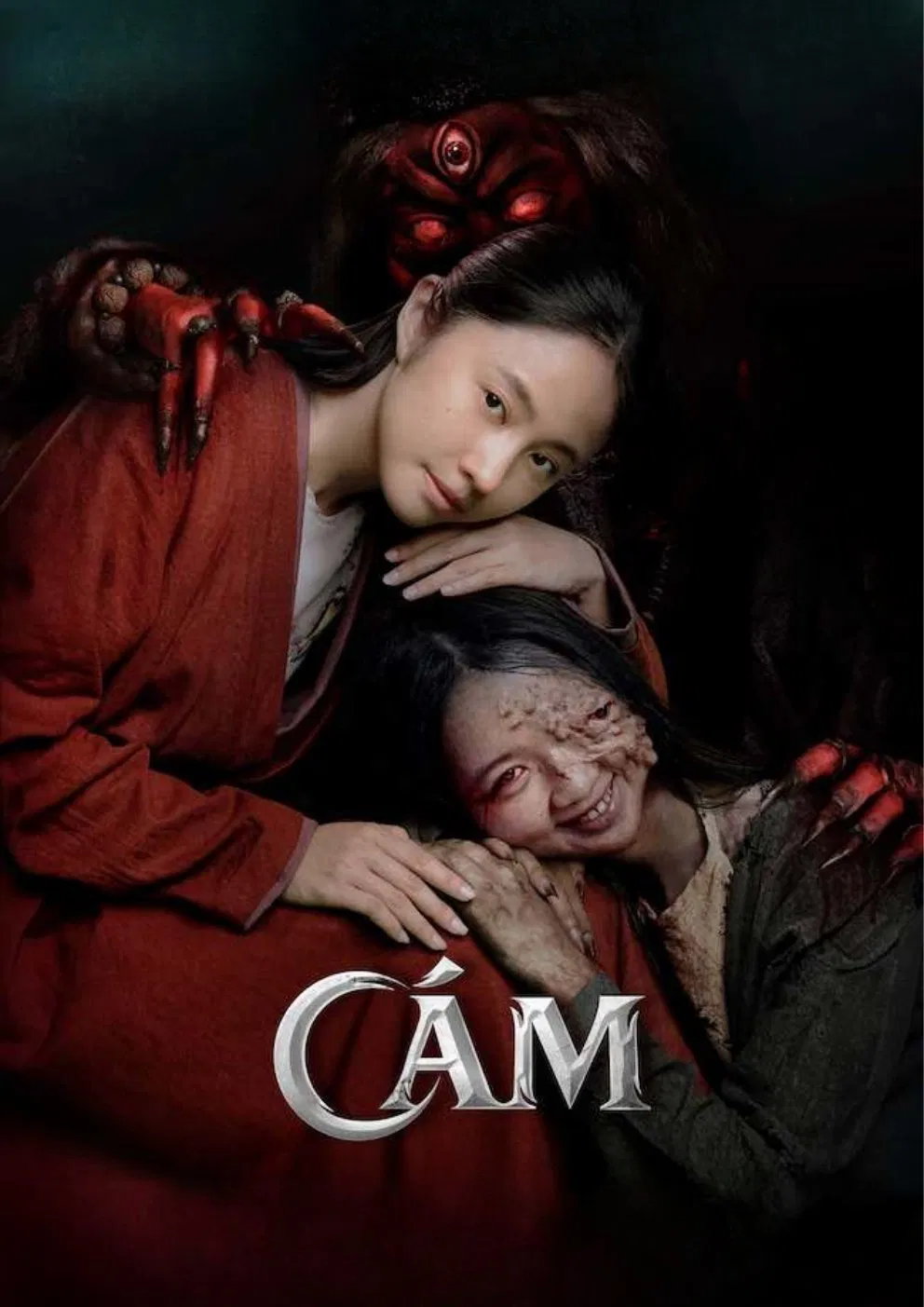 Poster chính thức của phim Phim Kinh Dị "Cám" (The Sisters - 2024), với sự tham gia của diễn viên Lam Thanh My và Rima Thanh Vy.