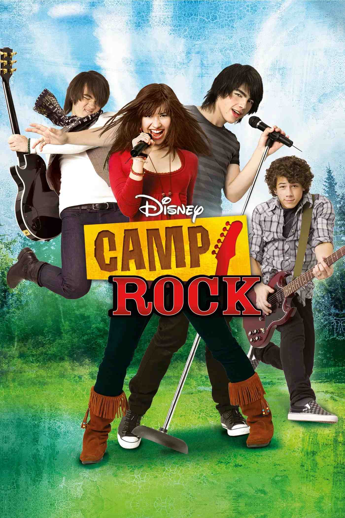 Poster chính thức của phim Phim Ca Nhạc, Phim Hài "Camp Rock" (Camp Rock - 2008), với sự tham gia của diễn viên Demi Lovato và Joe Jonas.