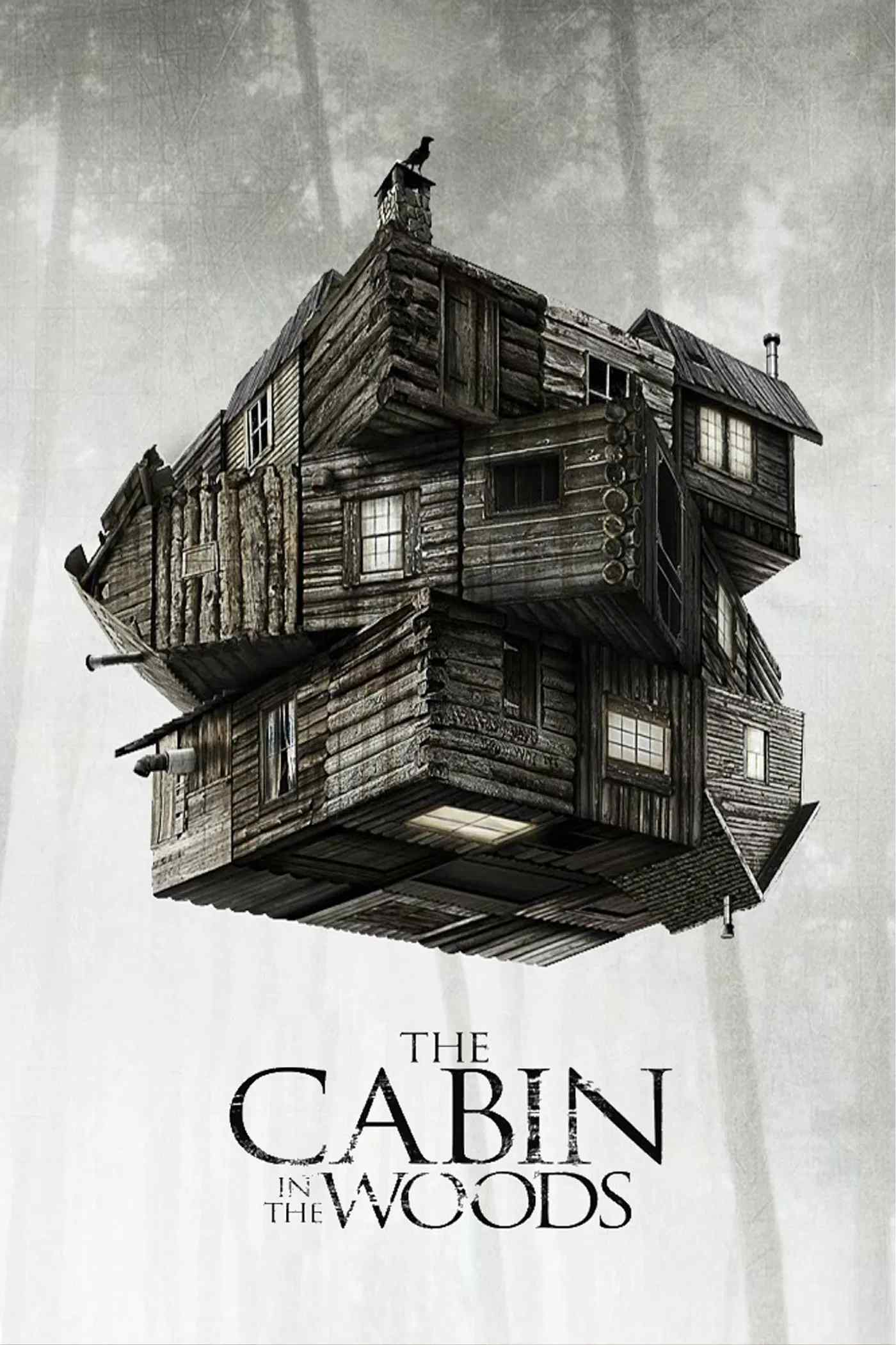 Poster chính thức của phim Phim Kinh Dị, Phim Bí Ẩn "Căn Chòi Giữa Rừng" (The Cabin in the Woods - 2012), với sự tham gia của diễn viên Kristen Connolly và Fran Kranz.