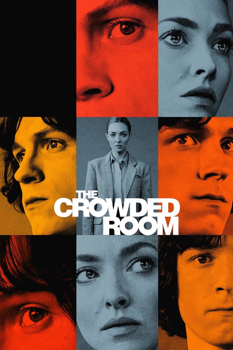 Poster chính thức của phim Phim Tâm Lý, Phim Hình Sự "Căn Phòng Chật Chội" (The Crowded Room - 2023), với sự tham gia của diễn viên Tom Holland và Amanda Seyfried.