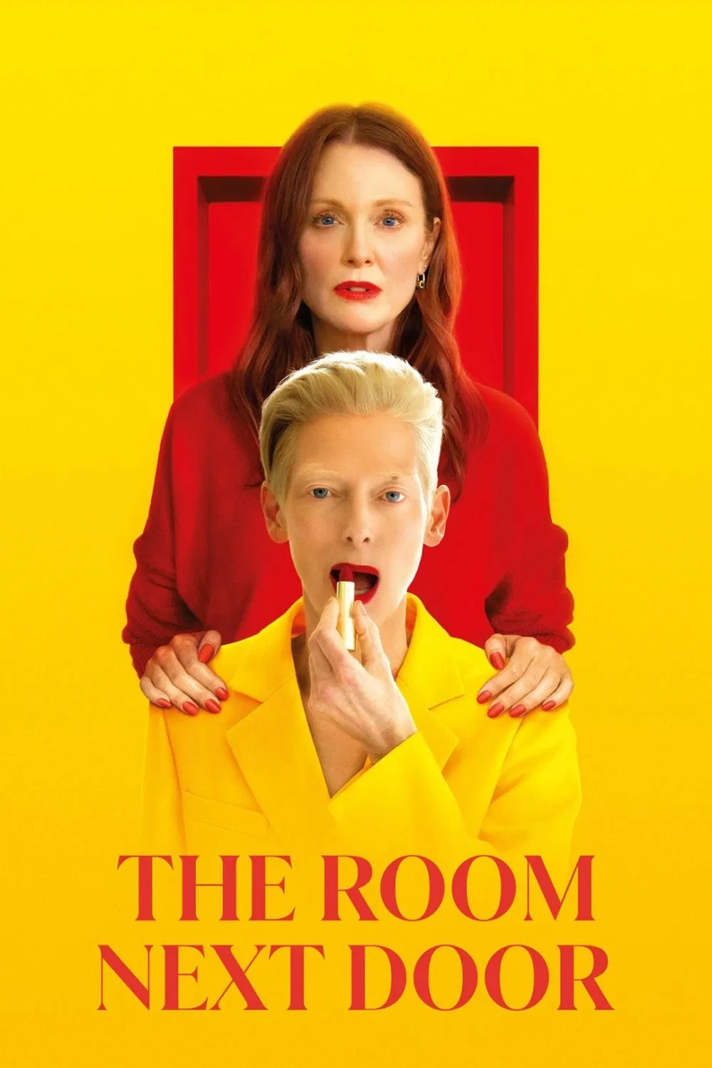 Poster chính thức của phim Phim Tâm Lý "Căn Phòng Kế Bên" (The Room Next Door - 2024), với sự tham gia của diễn viên Julianne Moore và Tilda Swinton.