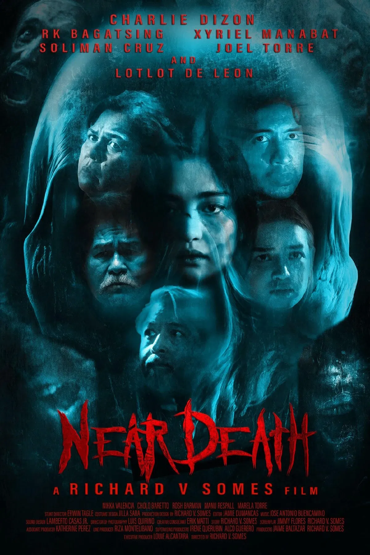 Poster chính thức của phim Phim Kinh Dị, Phim Giật Gân "Cận Tử" (Near Death - 2025), với sự tham gia của diễn viên Charlie Dizon và RK Bagatsing.