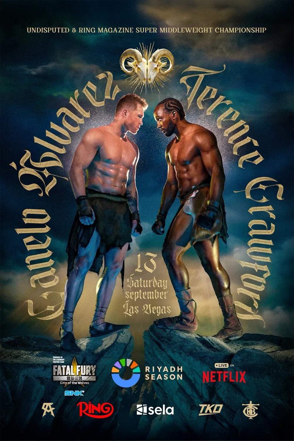 Poster chính thức của phim Phim Hành Động "Canelo Álvarez vs. Terence Crawford" (Canelo Álvarez vs. Terence Crawford - 2025), với sự tham gia của diễn viên Canelo Álvarez và Terence Crawford.