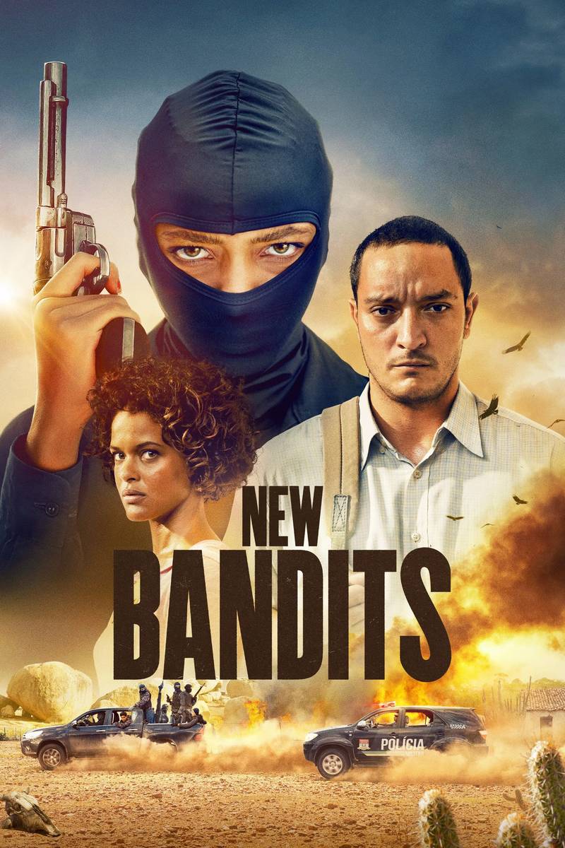 Poster chính thức của phim Phim Tâm Lý, Phim Hình Sự "Cangaco Novo" (New Bandits - 2023), với sự tham gia của diễn viên Allan Souza Lima và Alice Carvalho.