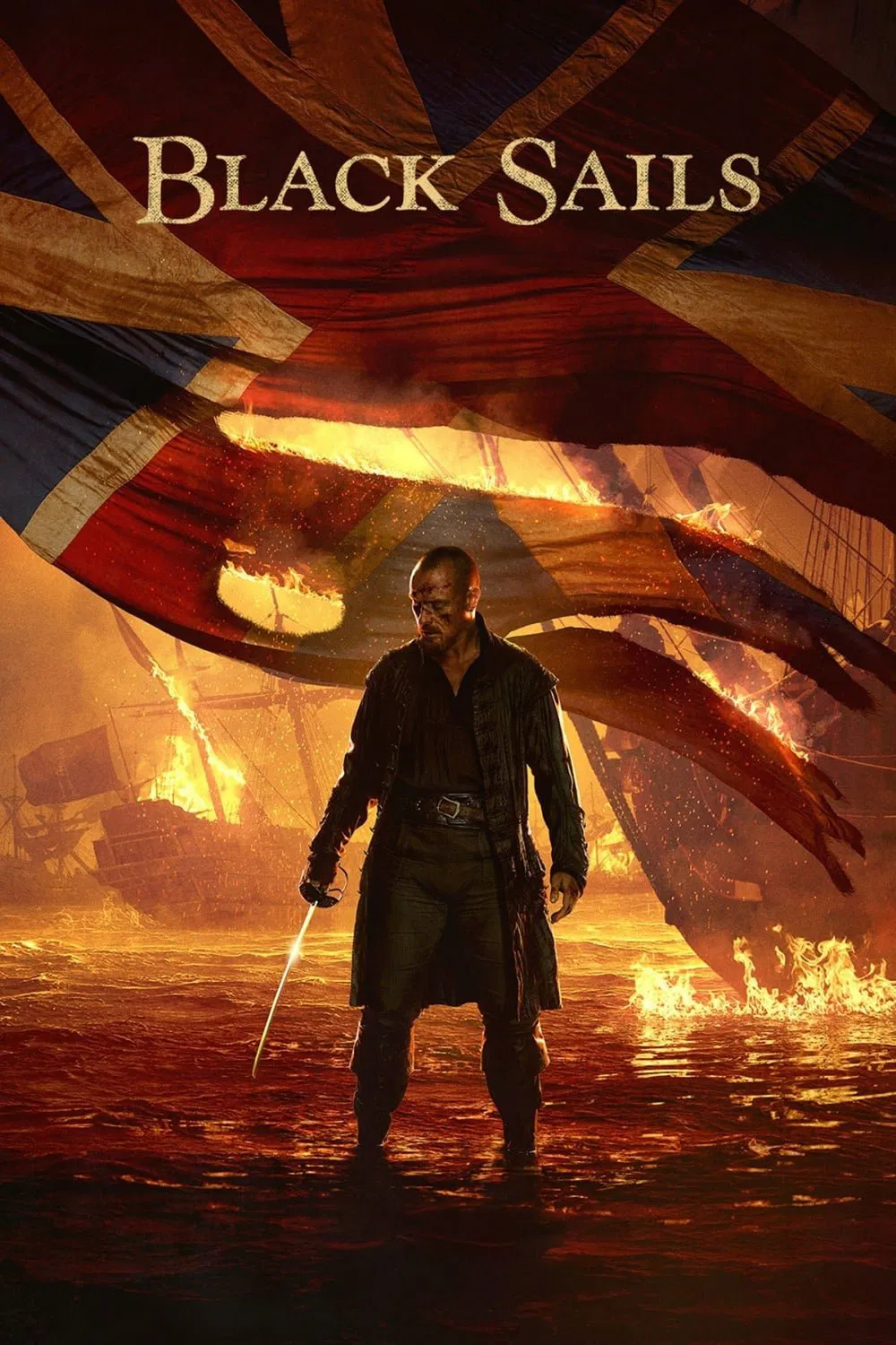 Poster chính thức của phim Phim Tâm Lý, Phim Hành Động & Phiêu Lưu "Cánh Buồm Đen (Phần 1)" (Black Sails - 2014), với sự tham gia của diễn viên Toby Stephens và Luke Arnold.