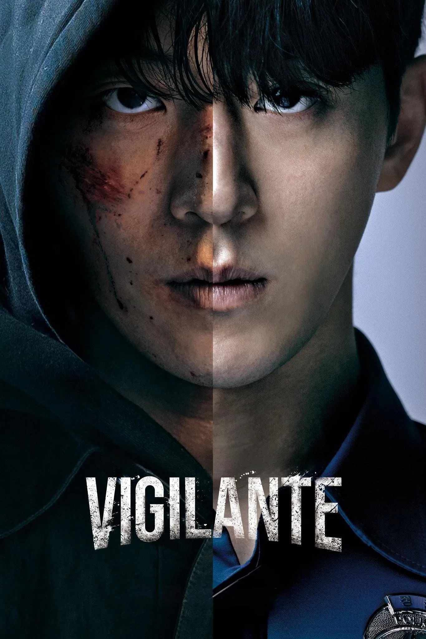 Poster chính thức của phim Phim Hình Sự, Phim Hành Động & Phiêu Lưu "Cảnh Giác" (Vigilante - 2023), với sự tham gia của diễn viên Nam Joo-hyuk và Yoo Ji-tae.
