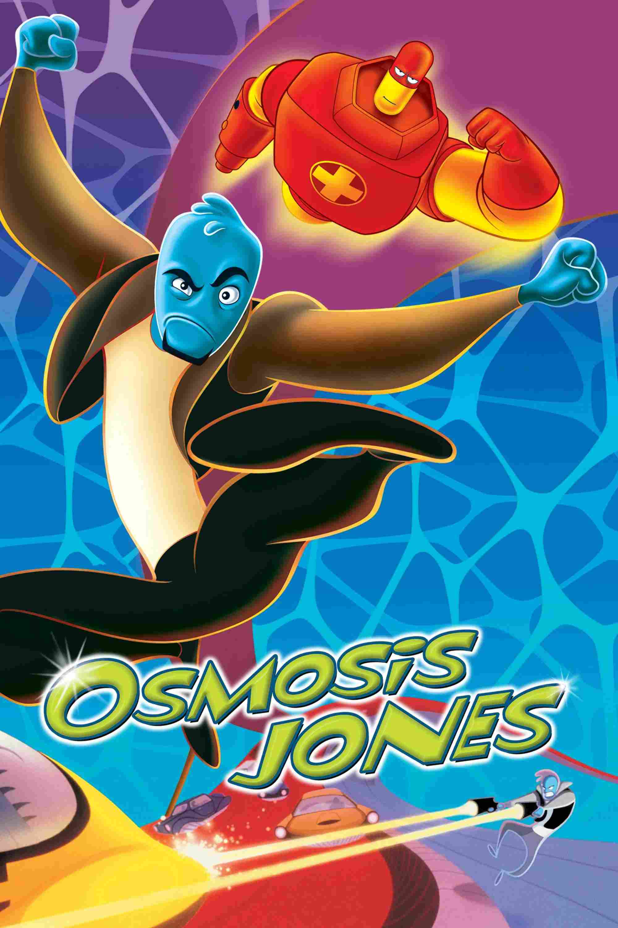 Poster chính thức của phim Phim Phiêu Lưu, Phim Hoạt Hình "Cảnh Sát Bạch Cầu" (Osmosis Jones - 2001), với sự tham gia của diễn viên Chris Rock và Laurence Fishburne.