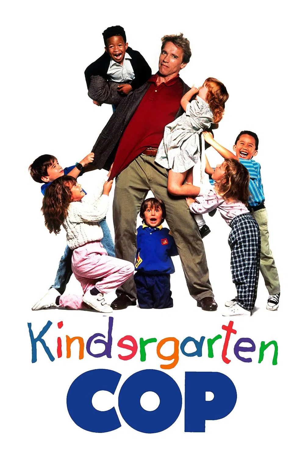 Poster chính thức của phim Phim Hài "Cảnh Sát Giữ Trẻ" (Kindergarten Cop - 1990), với sự tham gia của diễn viên Arnold Schwarzenegger và Penelope Ann Miller.