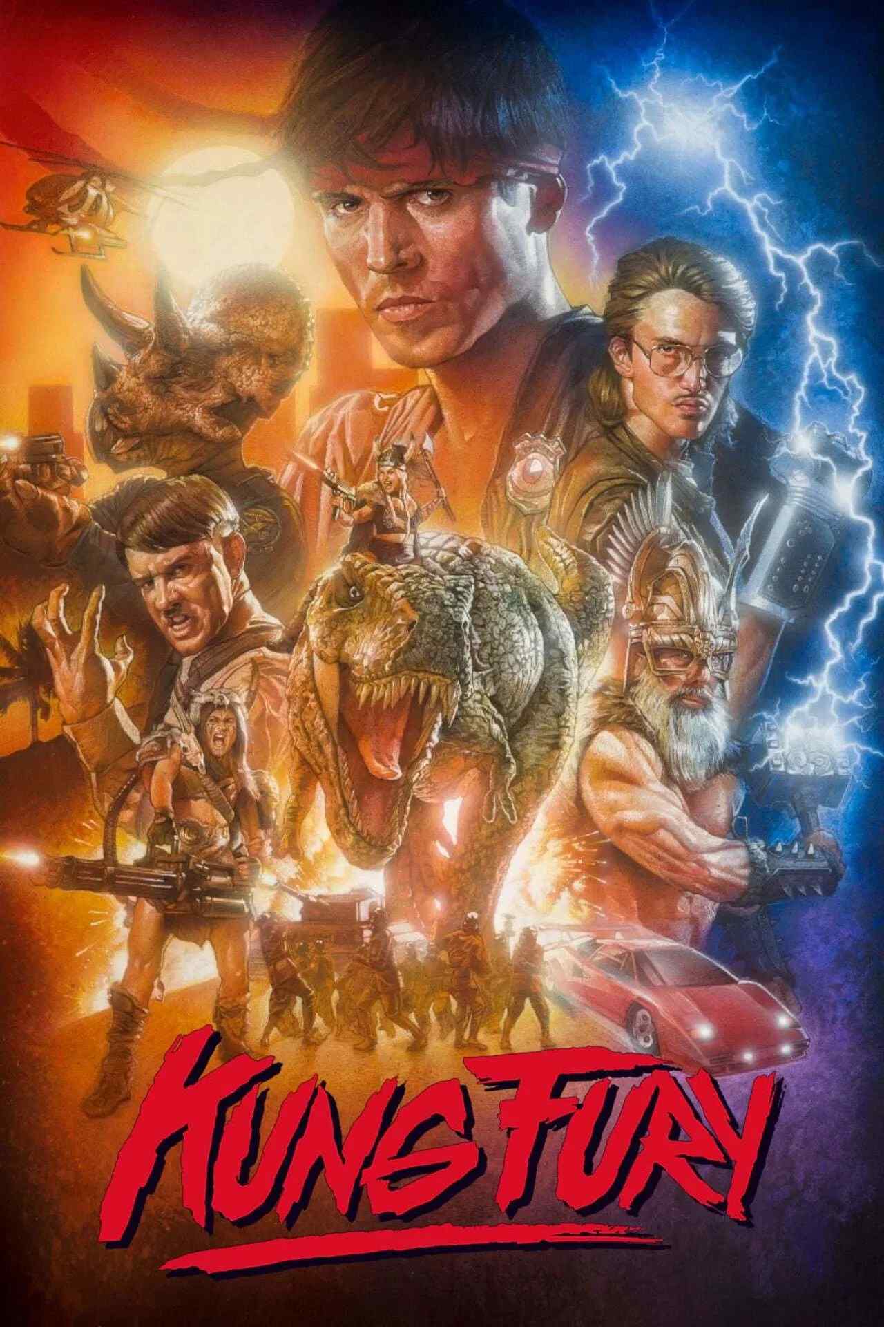 Poster chính thức của phim Phim Hành Động, Phim Hài "Cảnh Sát Kung Fury" (Kung Fury - 2015), với sự tham gia của diễn viên David Sandberg và Jorma Taccone.