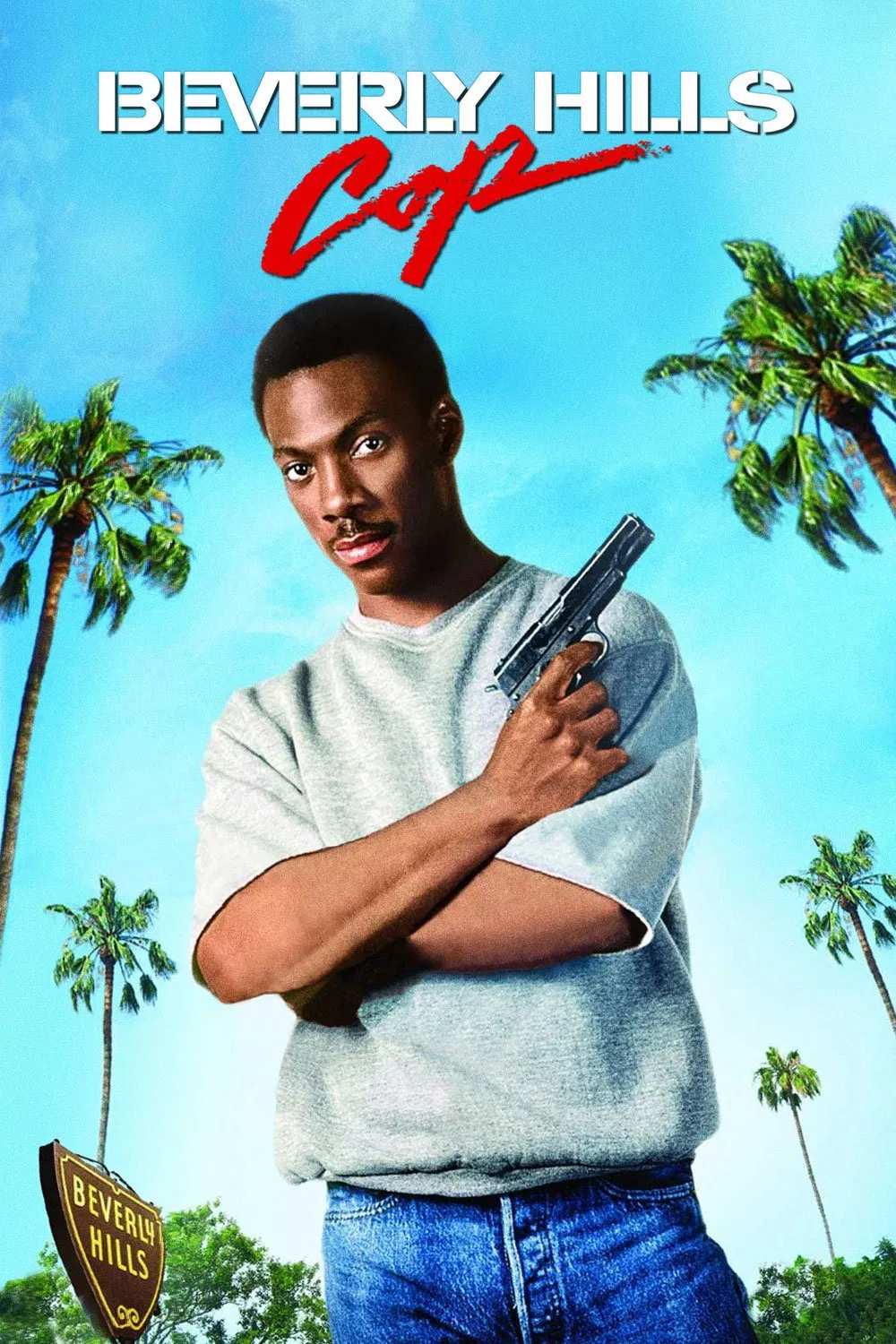Poster chính thức của phim Phim Hài, Phim Hình Sự "Cảnh Sát Ở Berverly Hills" (Beverly Hills Cop - 1984), với sự tham gia của diễn viên Eddie Murphy và Judge Reinhold.