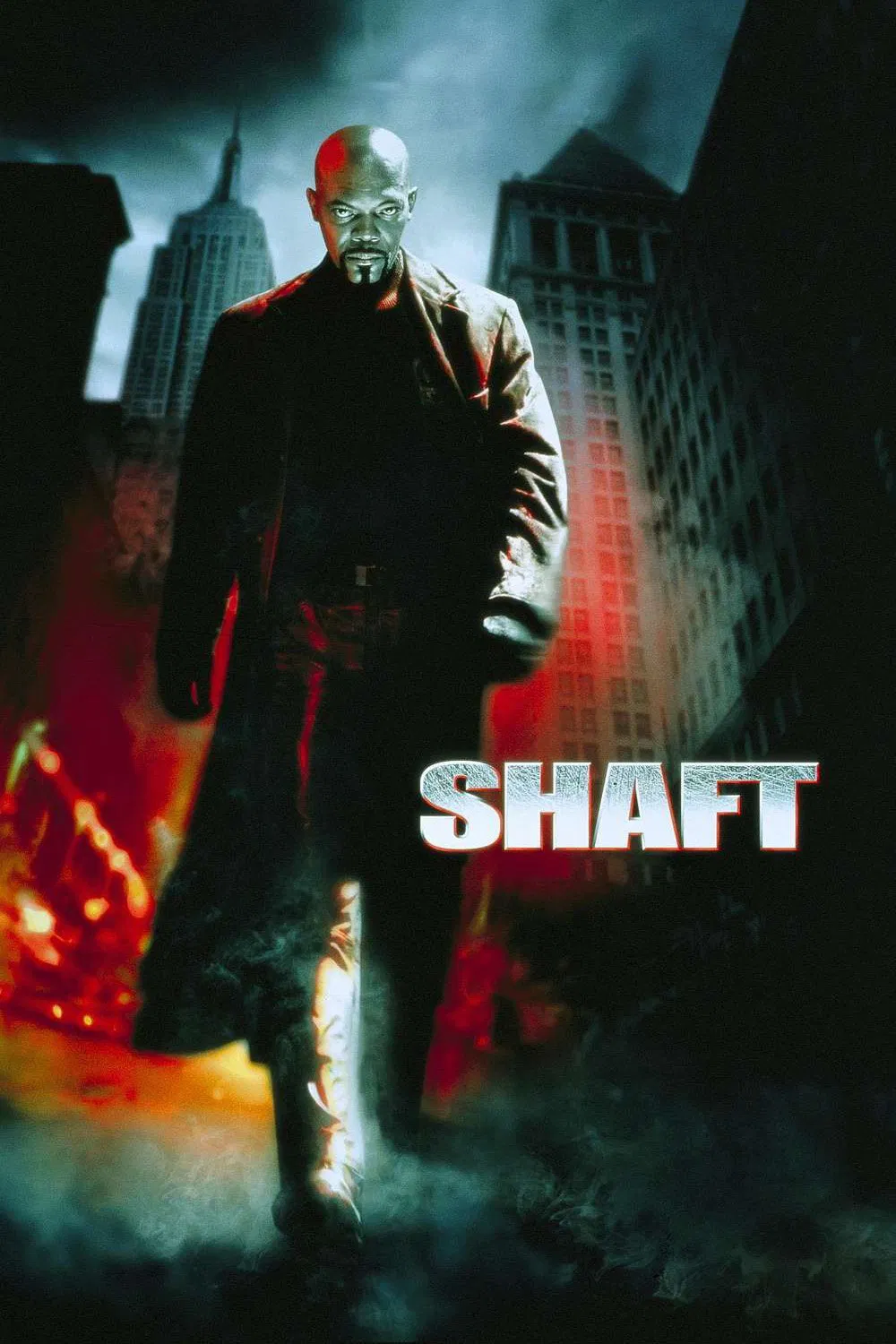 Poster chính thức của phim Phim Hành Động, Phim Phiêu Lưu "Cảnh Sát Shaft" (Shaft - 2000), với sự tham gia của diễn viên Samuel L. Jackson và Vanessa Williams.