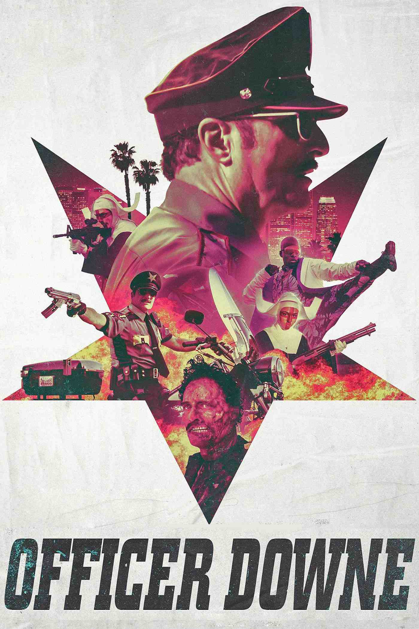 Poster chính thức của phim Phim Hành Động, Phim Hài "Cảnh Sát Thây Ma" (Officer Downe - 2016), với sự tham gia của diễn viên Kim Coates và Luna Lauren Velez.