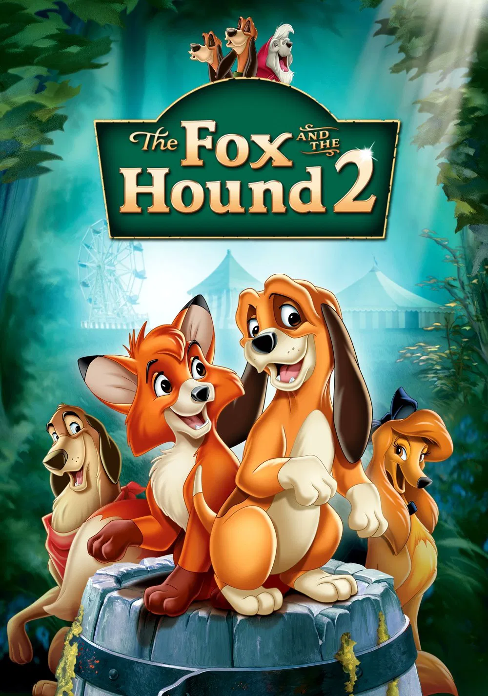 Poster chính thức của phim Phim Phiêu Lưu, Phim Hoạt Hình "Cáo Và Chó Săn 2" (The Fox and the Hound 2 - 2006), với sự tham gia của diễn viên Reba McEntire và Patrick Swayze.