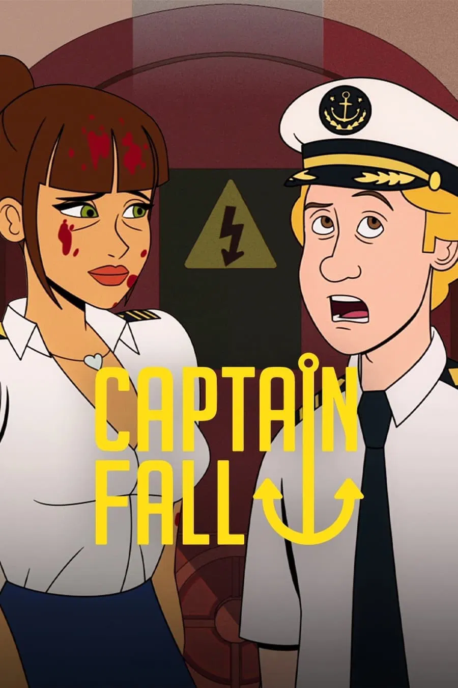Poster chính thức của phim Phim Hài, Phim Hoạt Hình "Captain Fall" (Captain Fall - 2023), với sự tham gia của diễn viên Jason Ritter và Christopher Meloni.