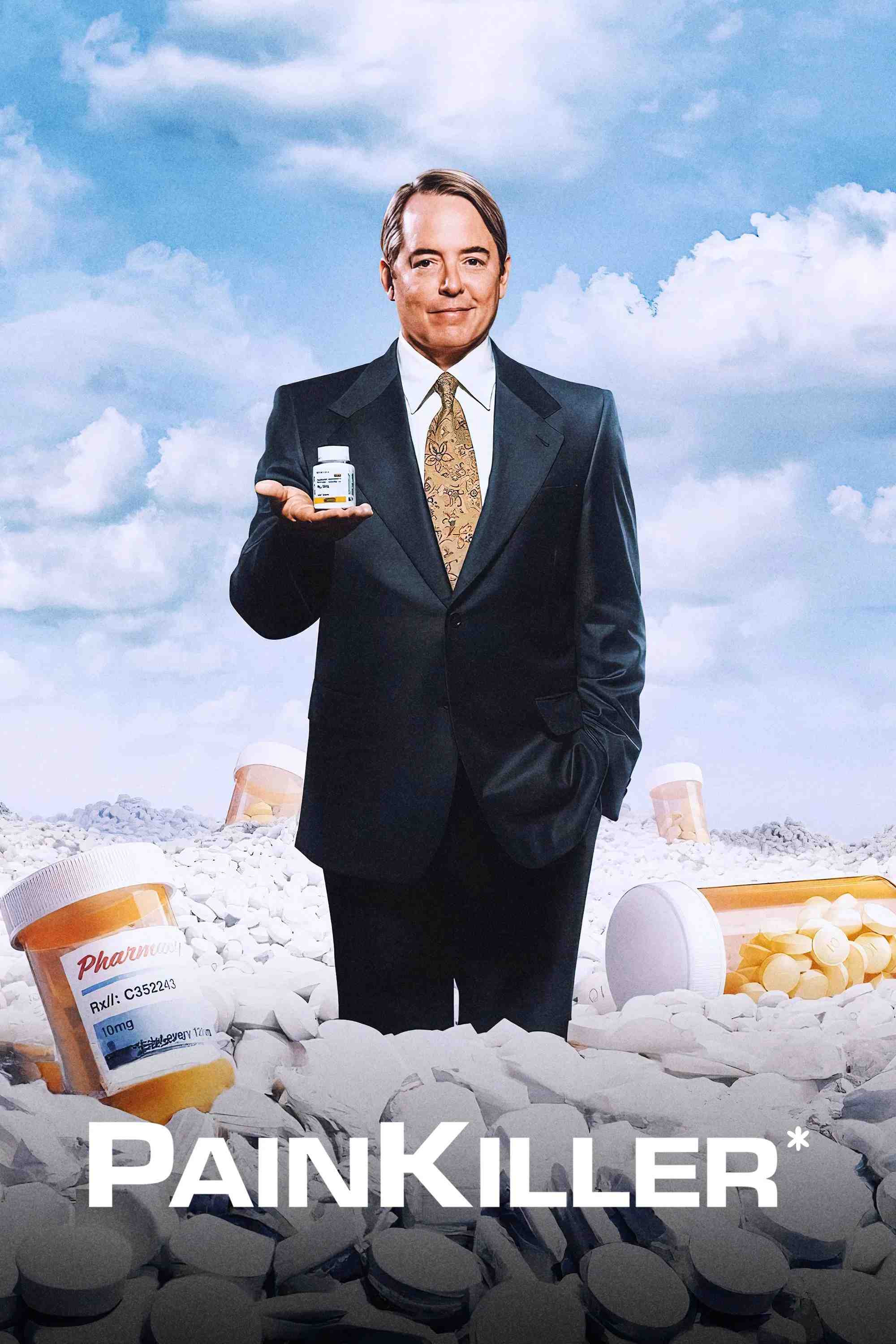 Poster chính thức của phim Phim Tâm Lý, Phim Hình Sự "Cắt Đứt Cơn Đau" (Painkiller - 2023), với sự tham gia của diễn viên Uzo Aduba và Matthew Broderick.