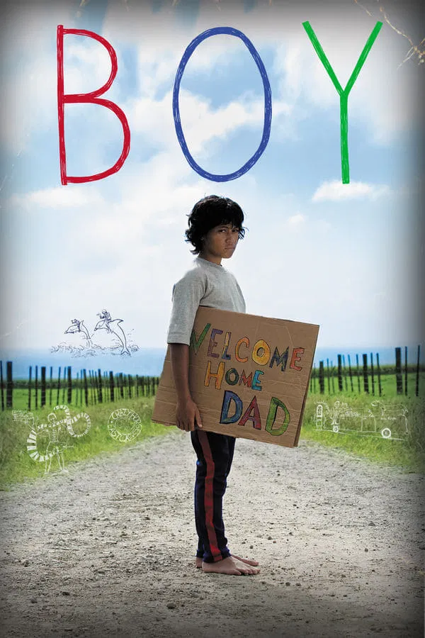 Poster chính thức của phim Phim Tâm Lý, Phim Hài "Cậu Bé" (Boy - 2010), với sự tham gia của diễn viên James Rolleston và Taika Waititi.