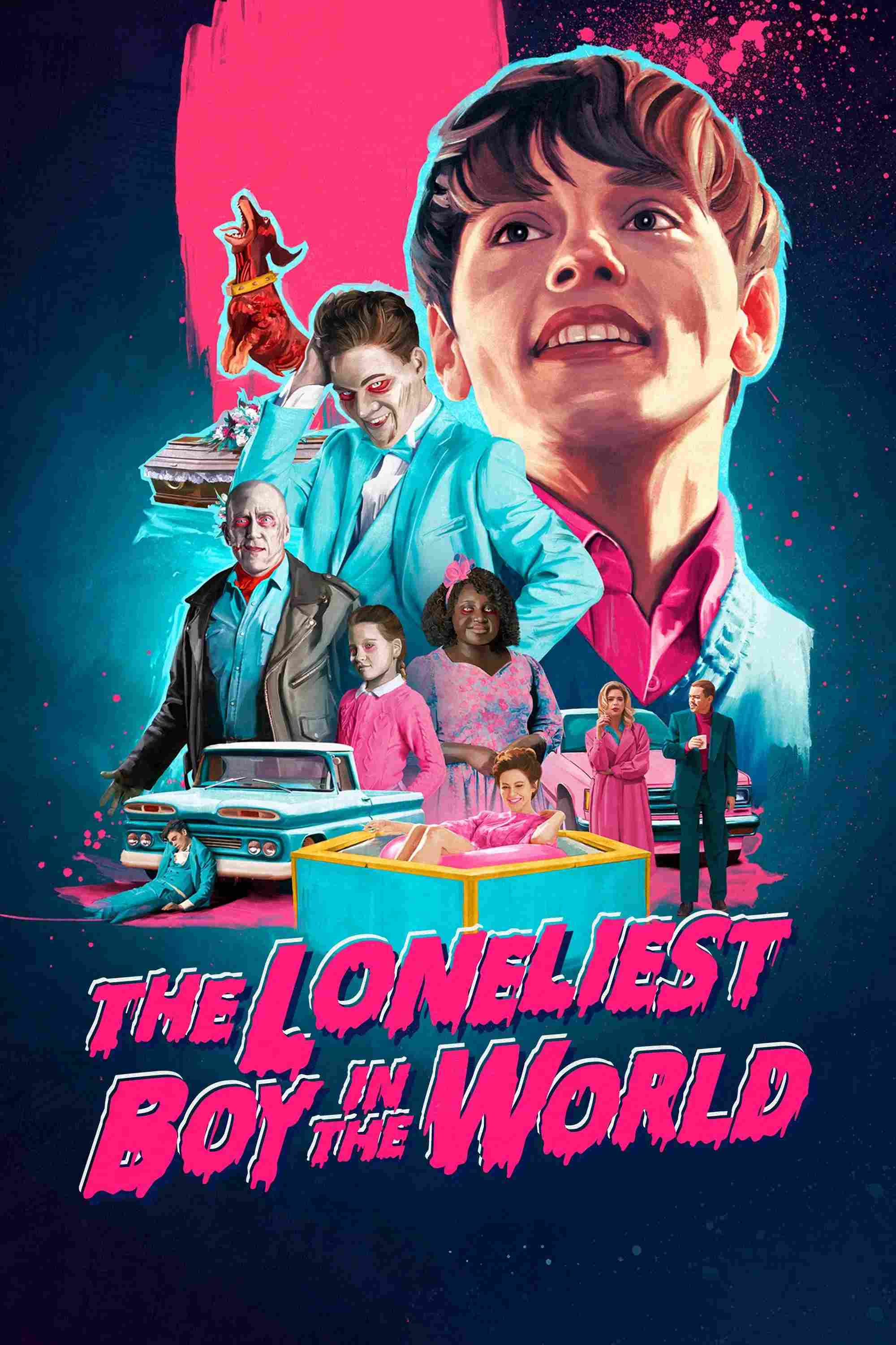 Poster chính thức của phim Phim Hài, Phim Kinh Dị "Cậu Bé Cô Đơn Nhất Thế Giới" (The Loneliest Boy in the World - 2022), với sự tham gia của diễn viên Max Harwood và Hero Fiennes Tiffin.