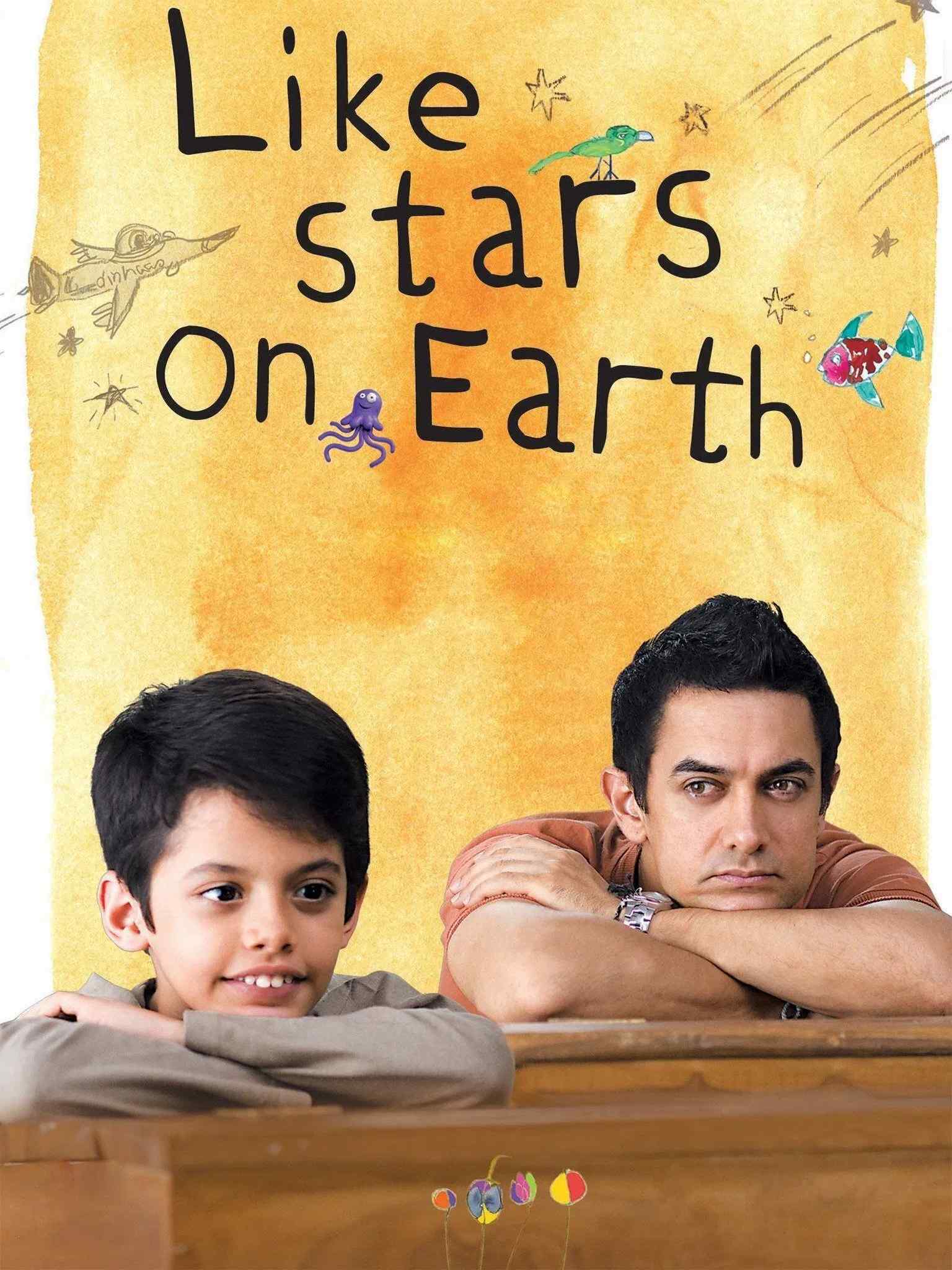 Poster chính thức của phim Phim Tâm Lý "Cậu Bé Đặc Biệt" (Like Stars on Earth - 2007), với sự tham gia của diễn viên Darsheel Safary và Aamir Khan.