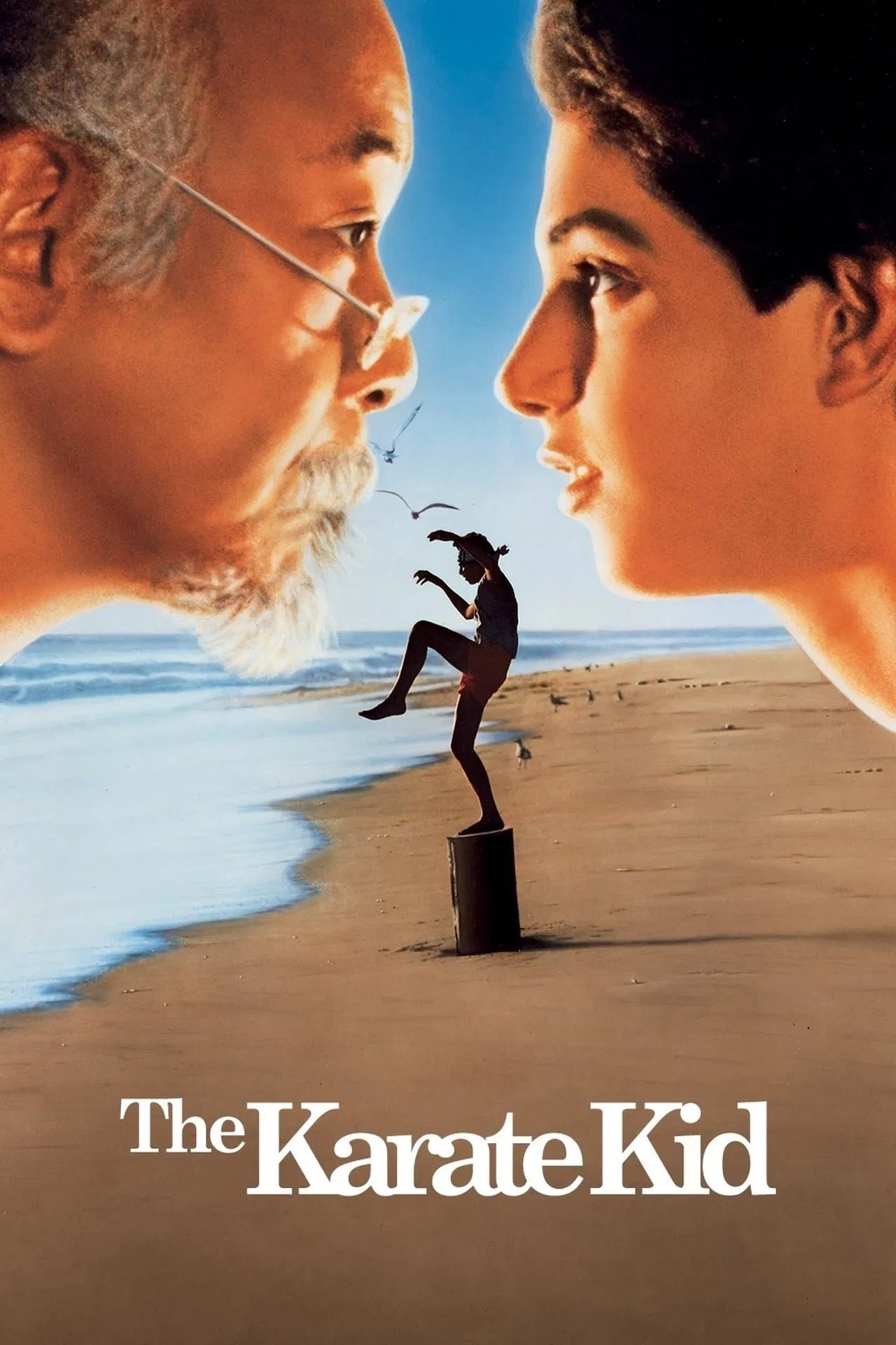 Poster chính thức của phim Phim Hành Động, Phim Phiêu Lưu "Cậu bé Karate" (The Karate Kid - 1984), với sự tham gia của diễn viên Ralph Macchio và Pat Morita.