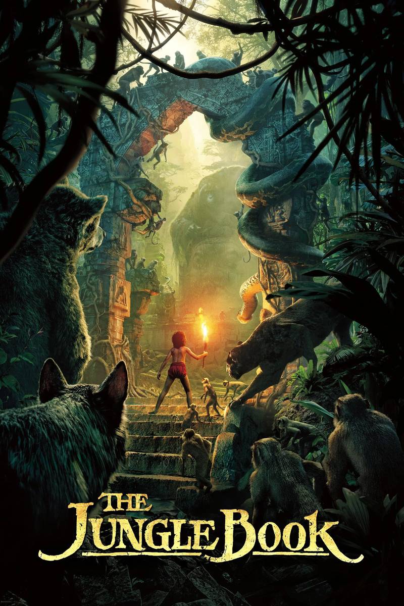 Poster chính thức của phim Phim Gia Đình, Phim Phiêu Lưu "Cậu Bé Rừng Xanh" (The Jungle Book - 2016), với sự tham gia của diễn viên Neel Sethi và Bill Murray.