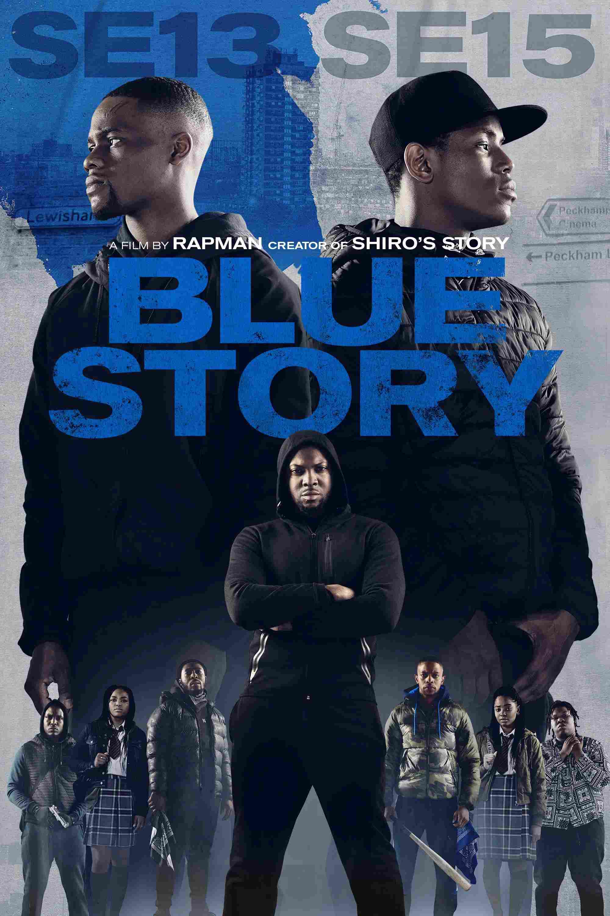 Poster chính thức của phim Phim Hình Sự, Phim Tâm Lý "Câu Chuyện Buồn" (Blue Story - 2019), với sự tham gia của diễn viên Stephen Odubola và Micheal Ward.