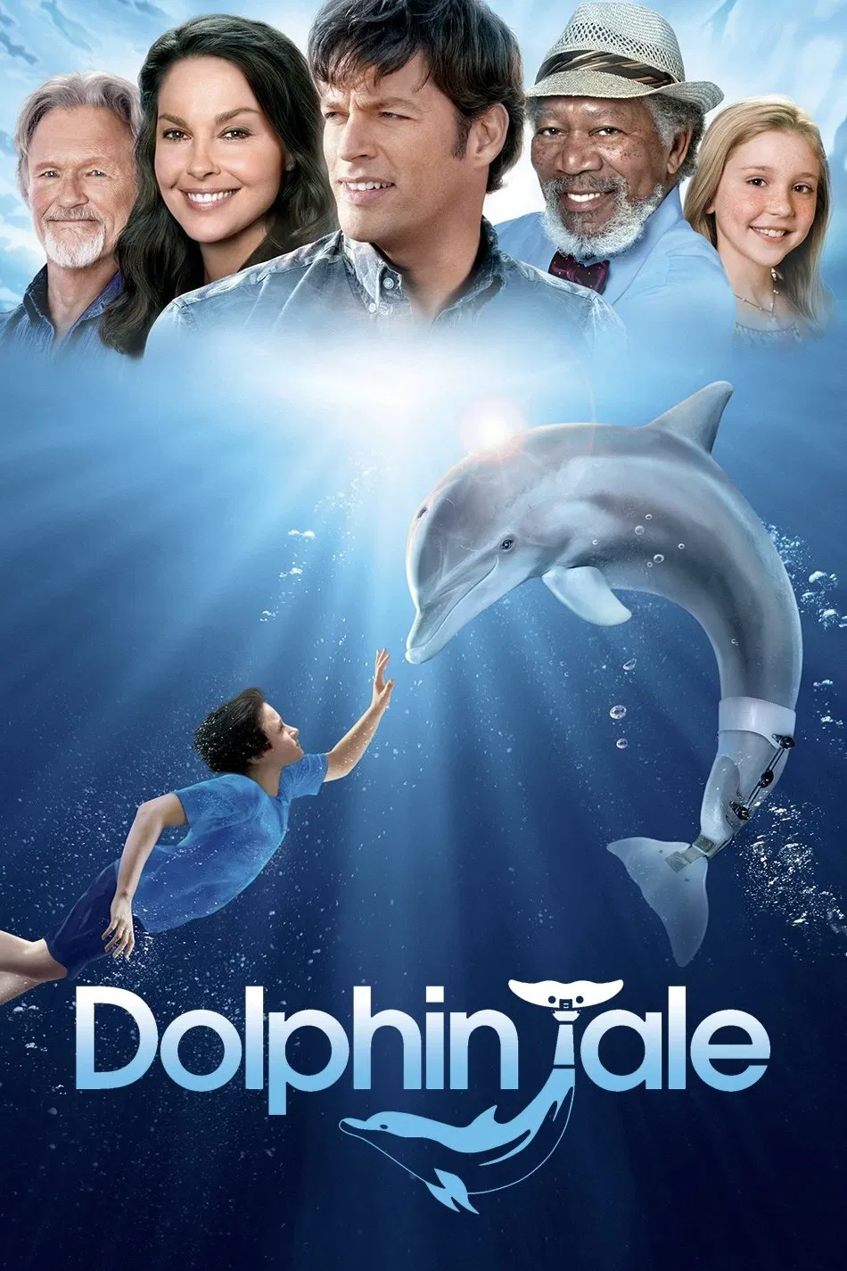 Poster chính thức của phim Phim Tâm Lý, Phim Gia Đình "Câu Chuyện Cá Heo" (Dolphin Tale - 2011), với sự tham gia của diễn viên Winter The Dolphin và Nathan Gamble.