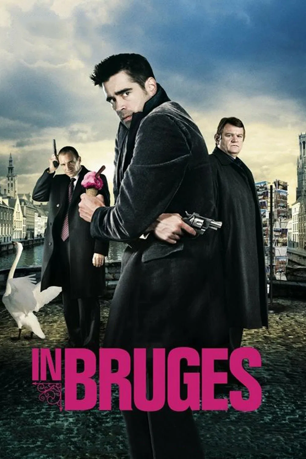 Poster chính thức của phim Phim Hài, Phim Tâm Lý "Câu Chuyện Hai Sát Thủ" (In Bruges - 2008), với sự tham gia của diễn viên Colin Farrell và Brendan Gleeson.