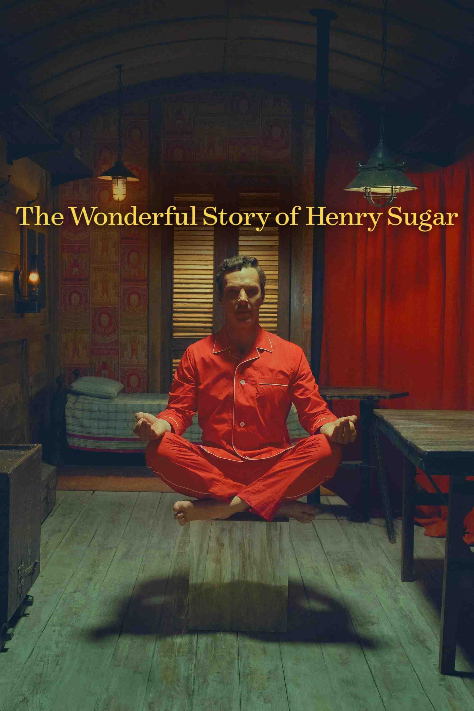 Poster chính thức của phim Phim Hài, Phim Giả Tượng "Câu Chuyện Kì Diệu Về Henry Sugar" (The Wonderful Story of Henry Sugar - 2023), với sự tham gia của diễn viên Ralph Fiennes và Benedict Cumberbatch.