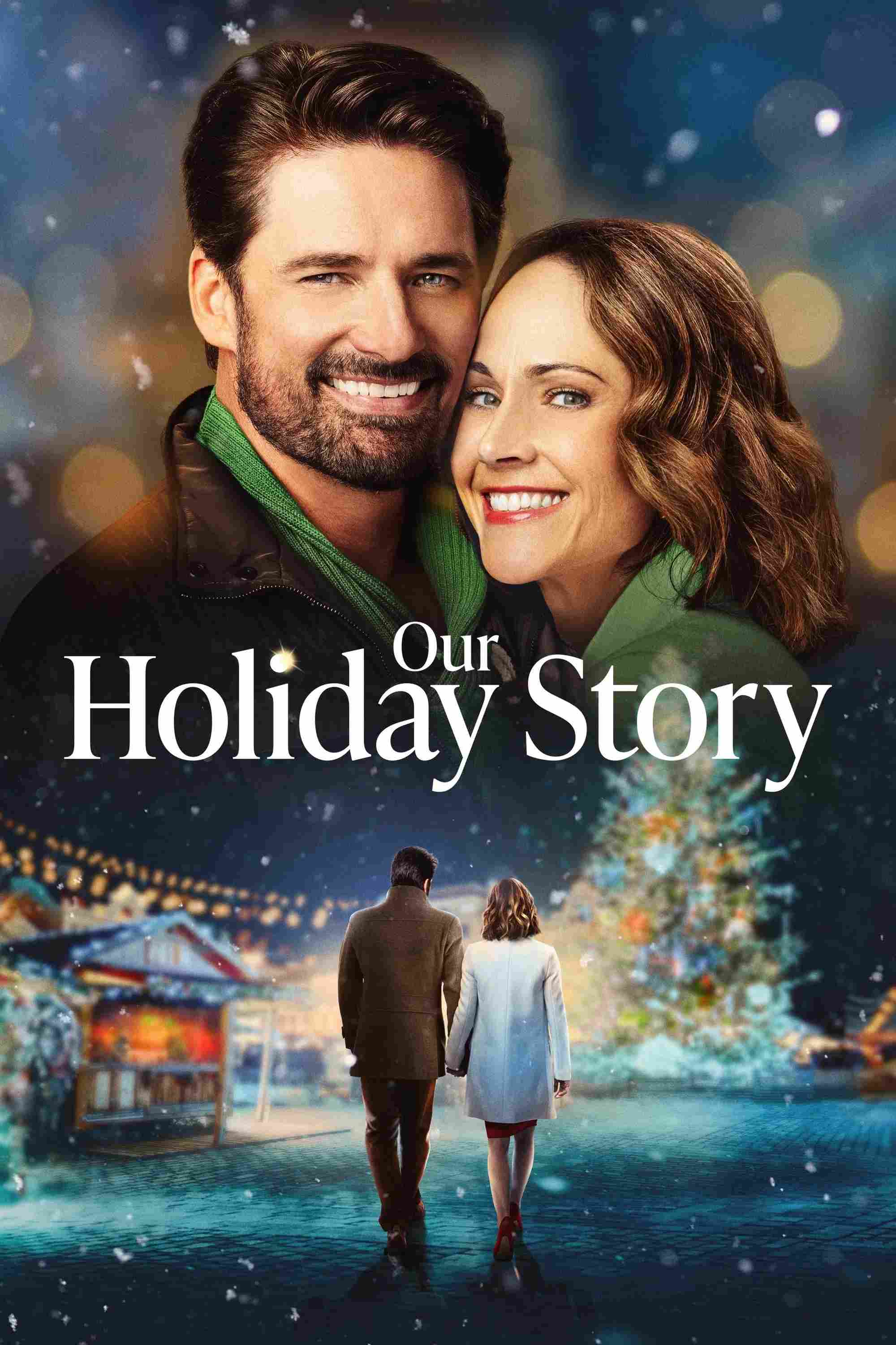 Poster chính thức của phim Phim Truyền Hình, Phim Hài "Câu Chuyện Kỳ Nghỉ Của Chúng Tôi" (Our Holiday Story - 2024), với sự tham gia của diễn viên Nikki DeLoach và Warren Christie.