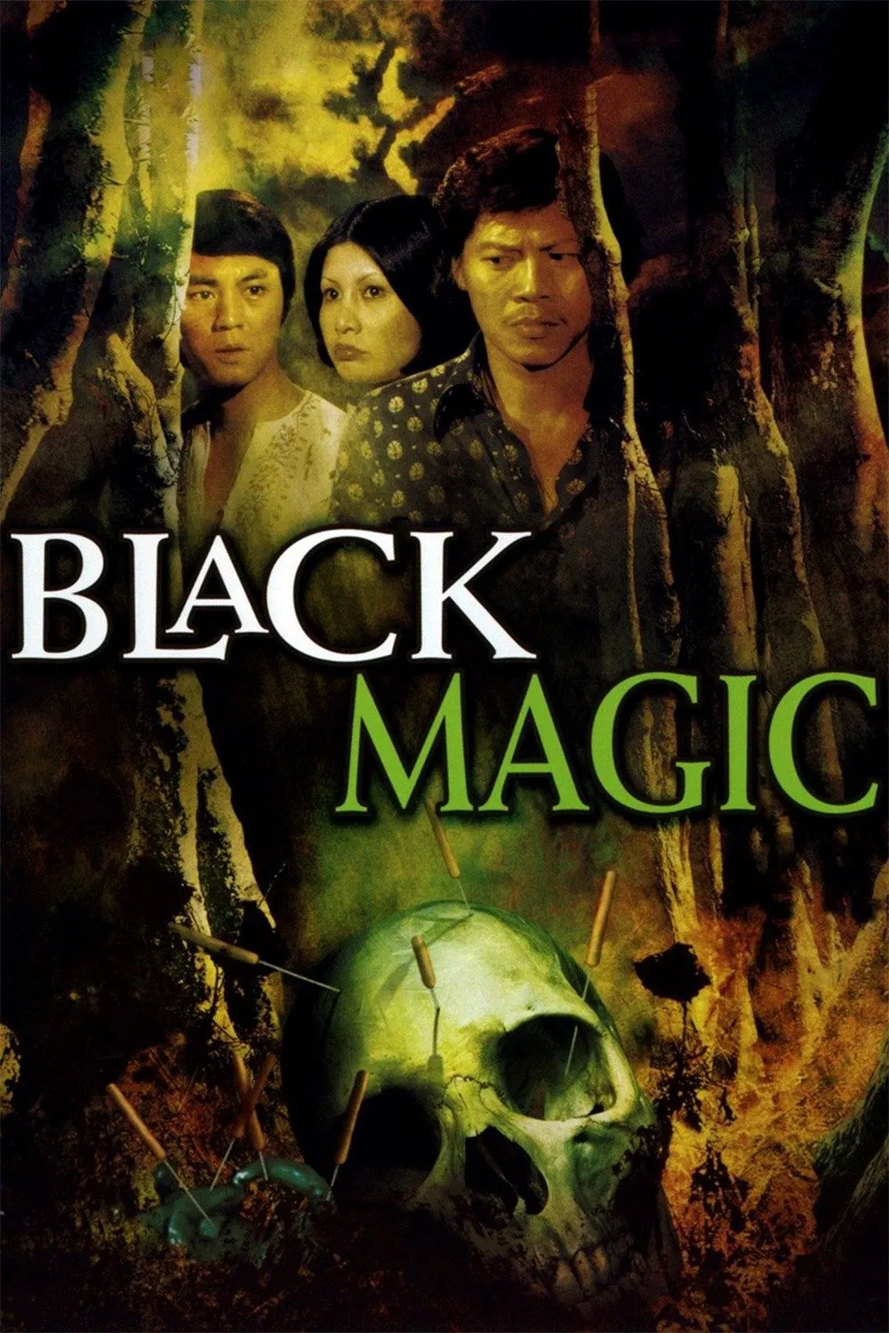 Poster chính thức của phim Phim Giả Tượng, Phim Kinh Dị "Câu Hồn Giáng Đầu" (Black Magic - 1975), với sự tham gia của diễn viên Địch Long và Lo Lieh.