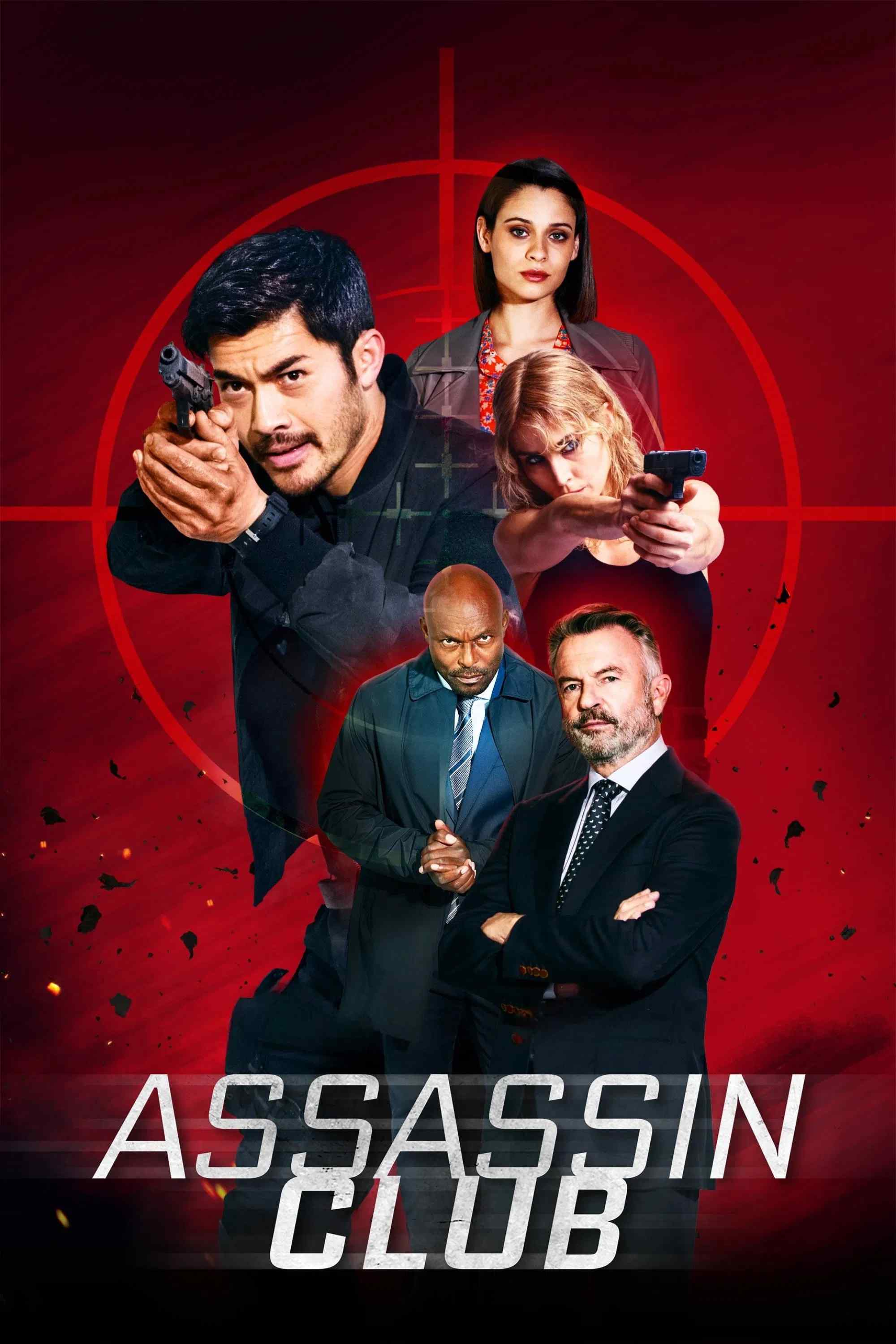 Poster chính thức của phim Phim Hành Động, Phim Phiêu Lưu "Câu Lạc Bộ Sát Thủ" (Assassin Club - 2023), với sự tham gia của diễn viên Henry Golding và Noomi Rapace.