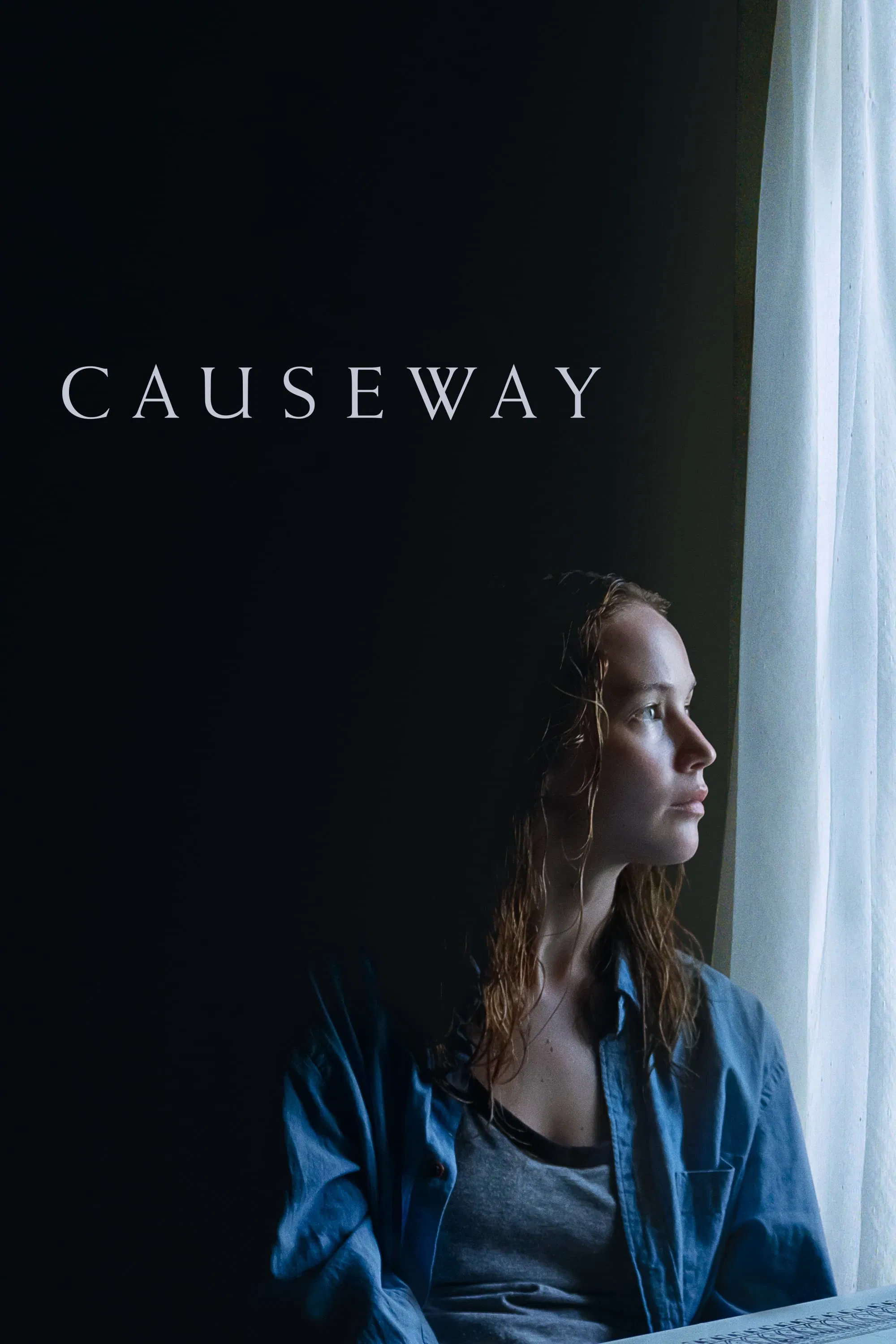 Poster chính thức của phim Phim Tâm Lý "Cây Cầu" (Causeway - 2022), với sự tham gia của diễn viên Jennifer Lawrence và Brian Tyree Henry.