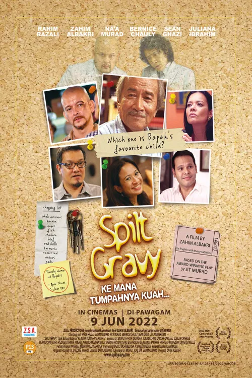 Poster chính thức của phim Phim Hài, Phim Tâm Lý "Cha Nào, Năm Con Nấy" (Spilt Gravy on Rice - 2022), với sự tham gia của diễn viên Zahim Albakri và Sean Ghazi.