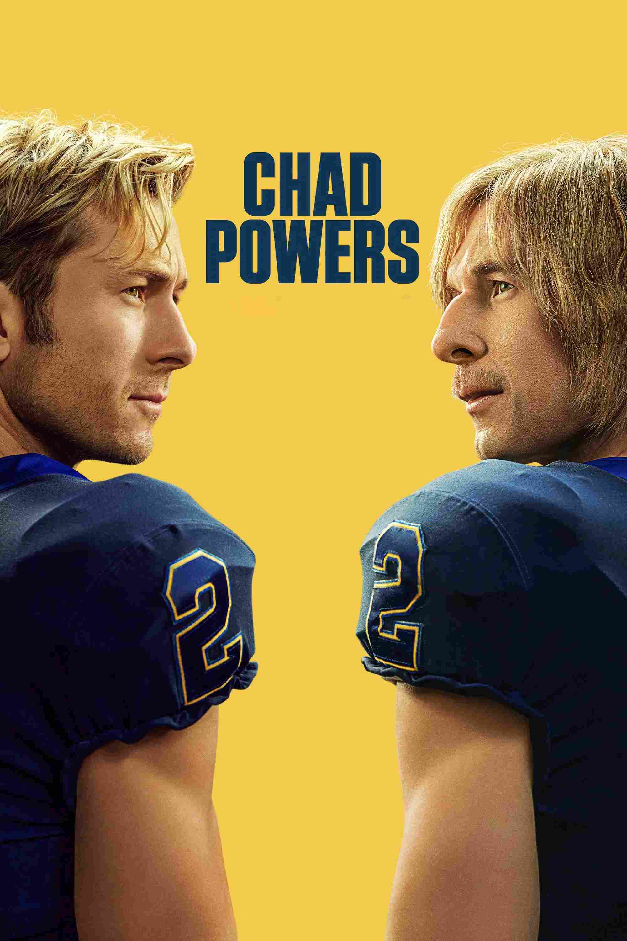 Poster chính thức của phim Phim Hài "Chad Powers" (Chad Powers - 2025), với sự tham gia của diễn viên Glen Powell và Perry Mattfeld.
