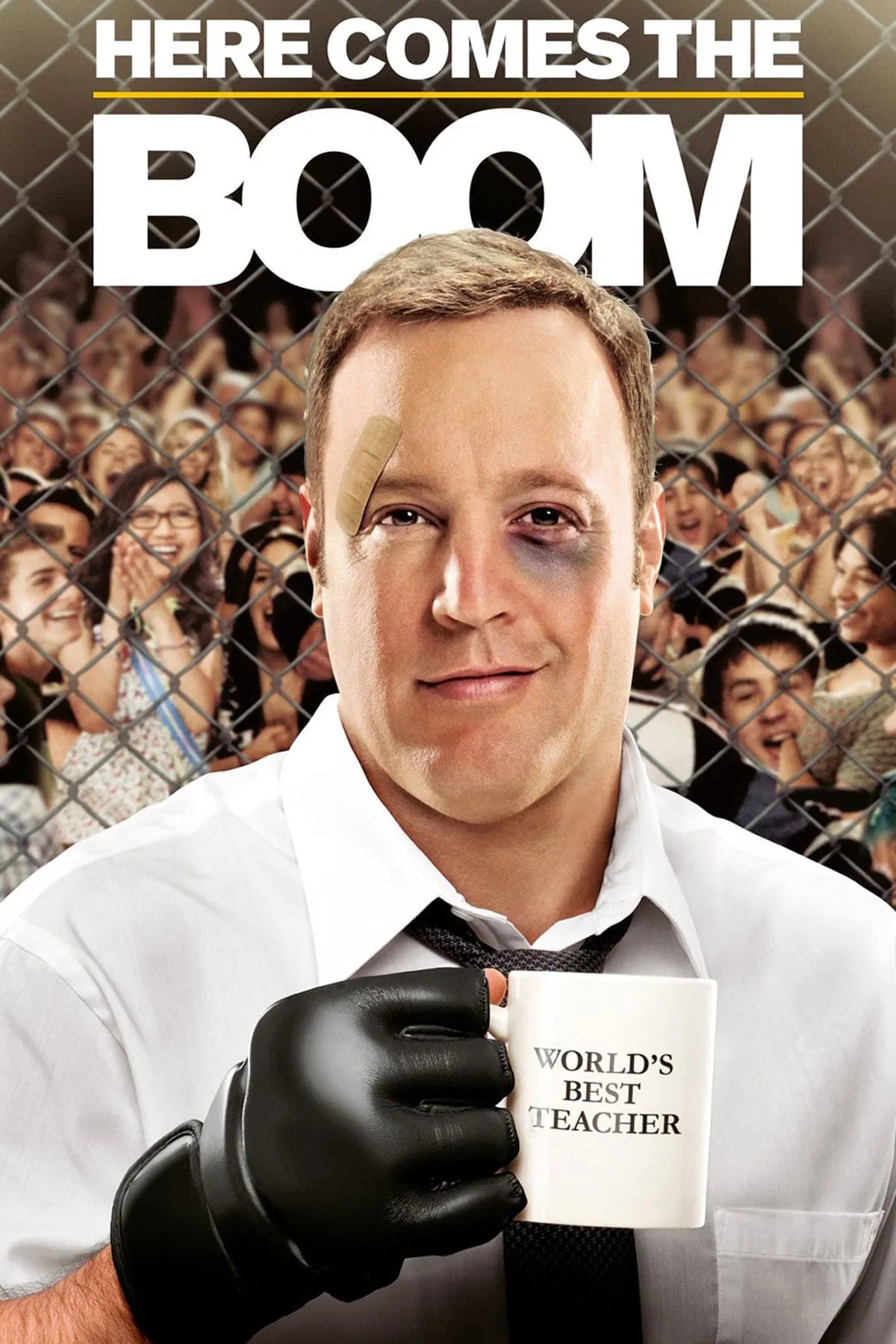Poster chính thức của phim Phim Hài, Phim Hành Động "Chàng Béo Cứu Tinh" (Here Comes the Boom - 2012), với sự tham gia của diễn viên Kevin James và Salma Hayek Pinault.