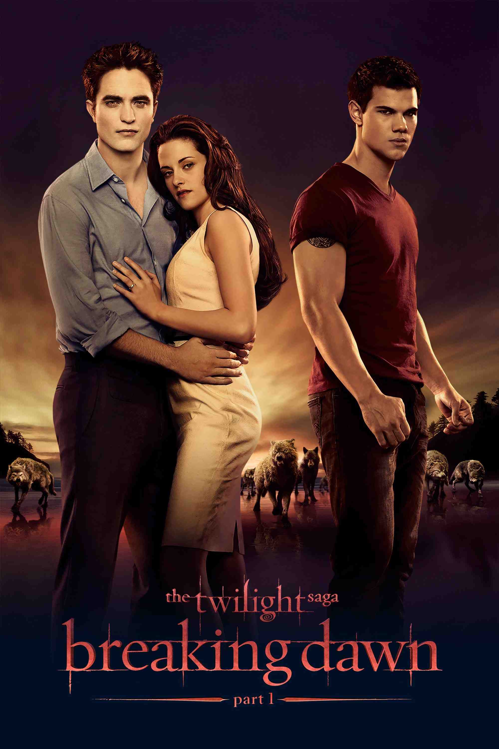 Poster chính thức của phim Phim Phiêu Lưu, Phim Giả Tượng "Chạng Vạng: Hừng Đông (Phần 1)" (The Twilight Saga: Breaking Dawn - Part 1 - 2011), với sự tham gia của diễn viên Kristen Stewart và Robert Pattinson.