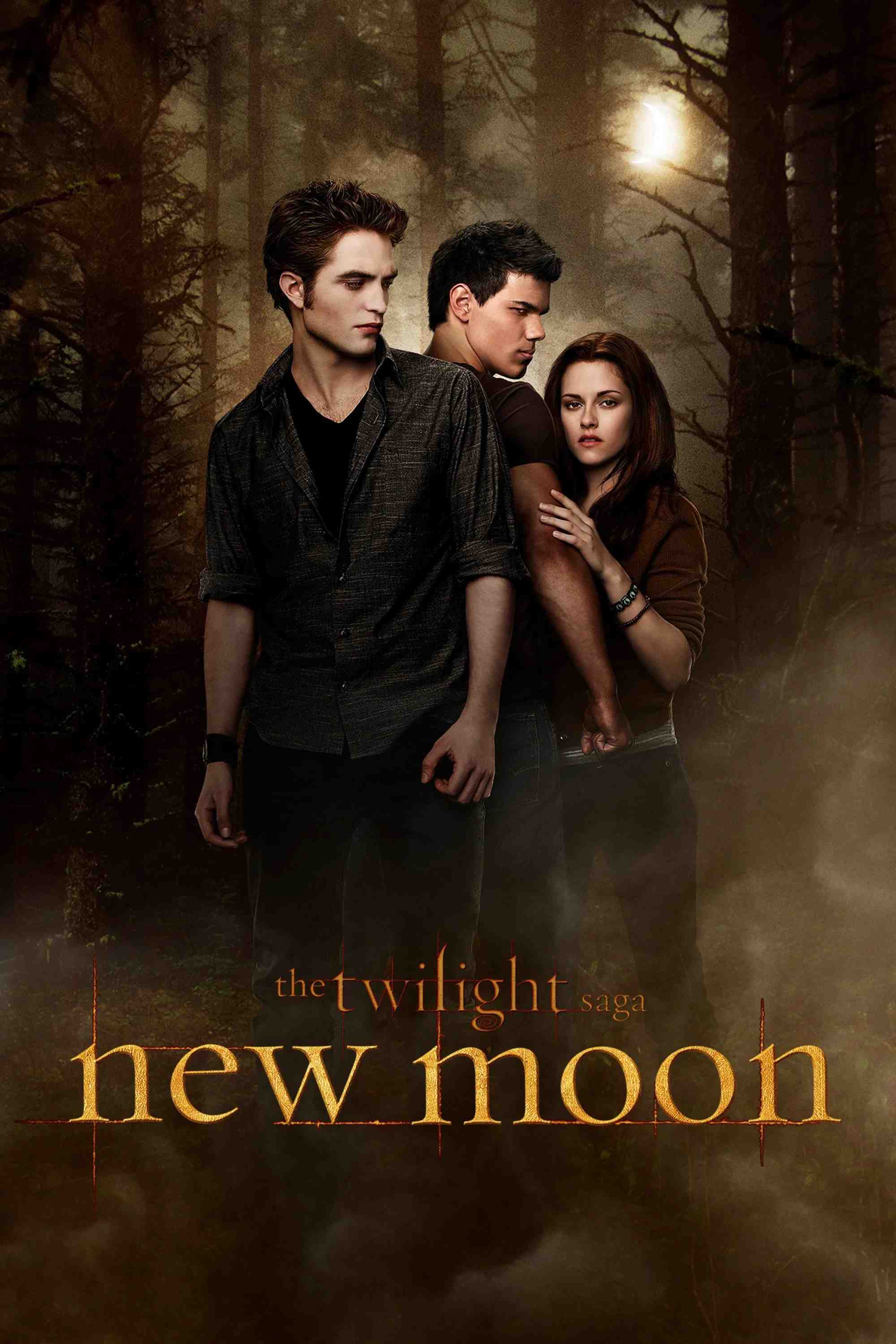 Poster chính thức của phim Phim Phiêu Lưu, Phim Giả Tượng "Chạng Vạng: Trăng Non" (The Twilight Saga: New Moon - 2009), với sự tham gia của diễn viên Kristen Stewart và Robert Pattinson.