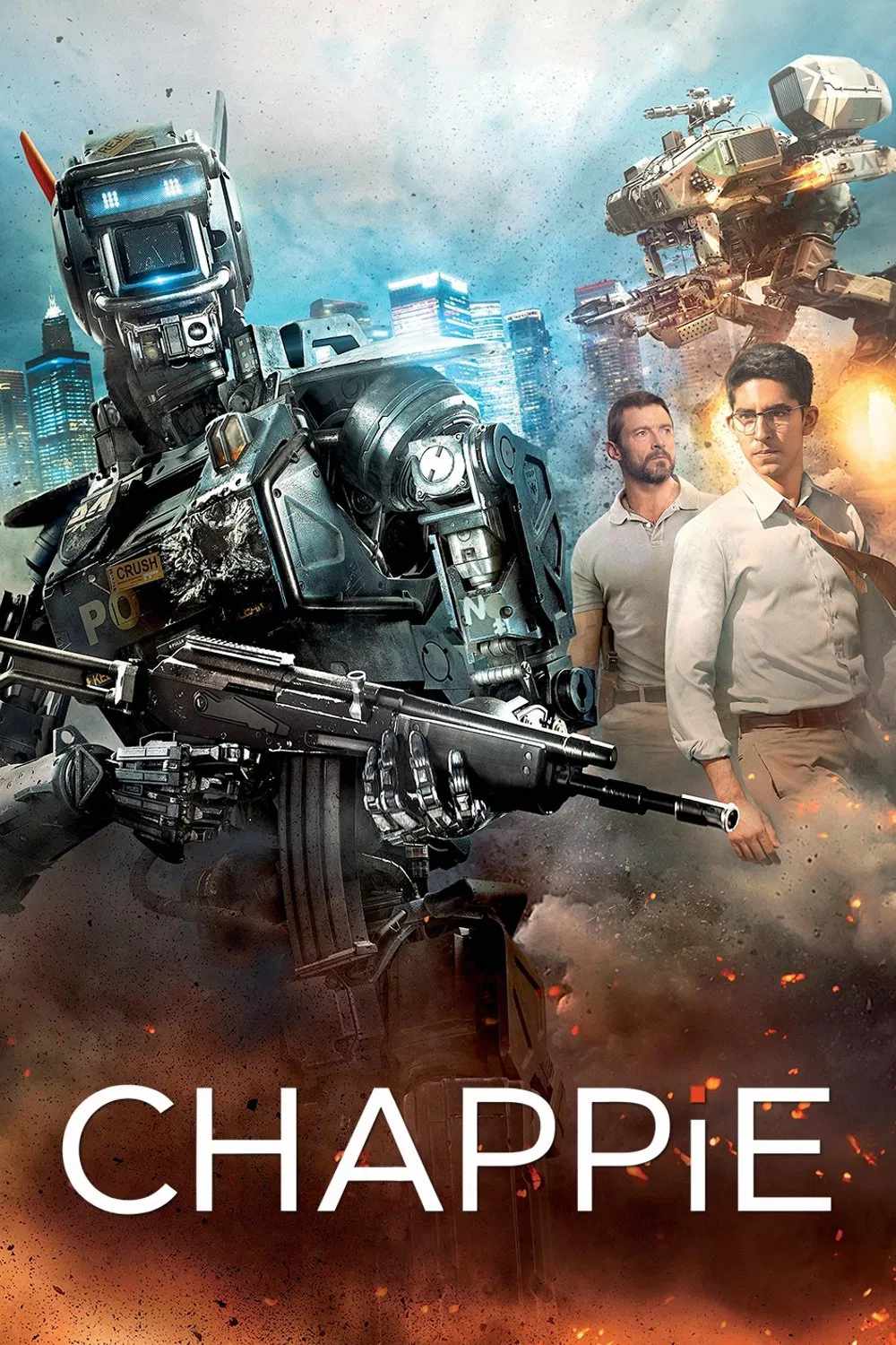 Poster chính thức của phim Phim Hình Sự, Phim Hành Động "Chappie" (Chappie - 2015), với sự tham gia của diễn viên Sharlto Copley và Dev Patel.