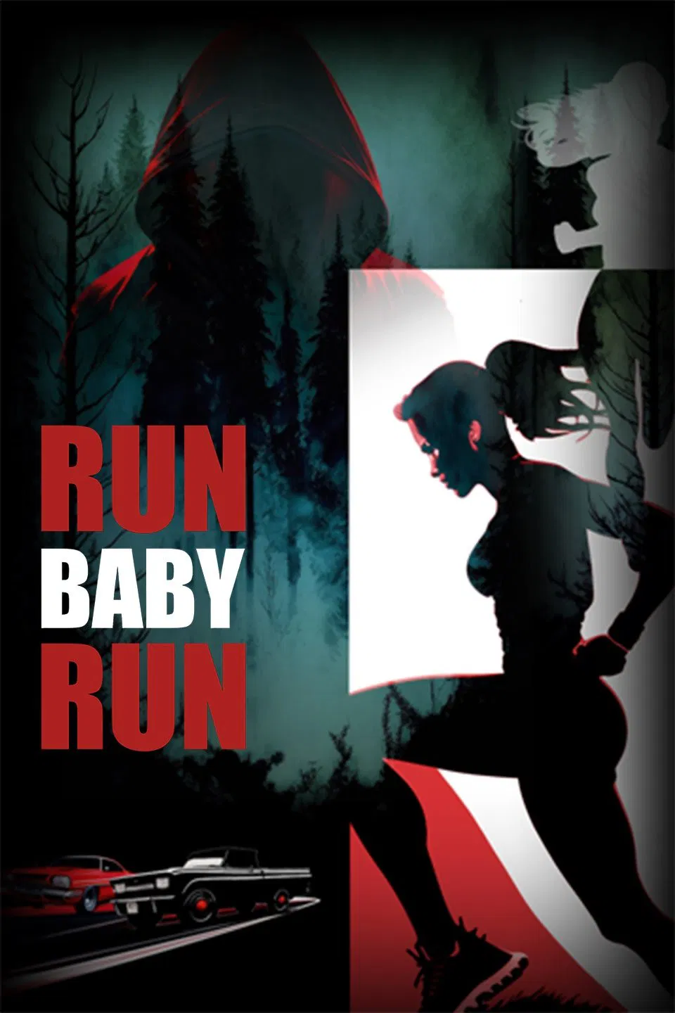 Poster chính thức của phim Phim Hành Động, Phim Giật Gân "Chạy bé chạy" (Run Baby Run - 2024), với sự tham gia của diễn viên Cody Cowell và Oscar Foronda.
