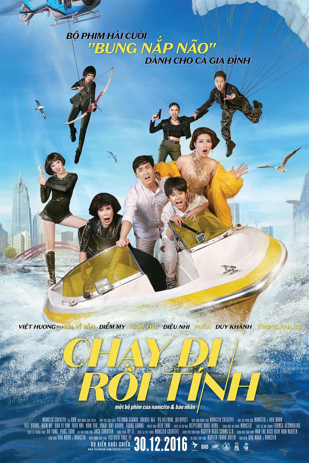 Poster chính thức của phim Phim Gia Đình, Phim Hài "Chạy Đi Rồi Tính" (Lost in Saigon - 2016), với sự tham gia của diễn viên Hứa Vĩ Văn và Diễm My 9x.