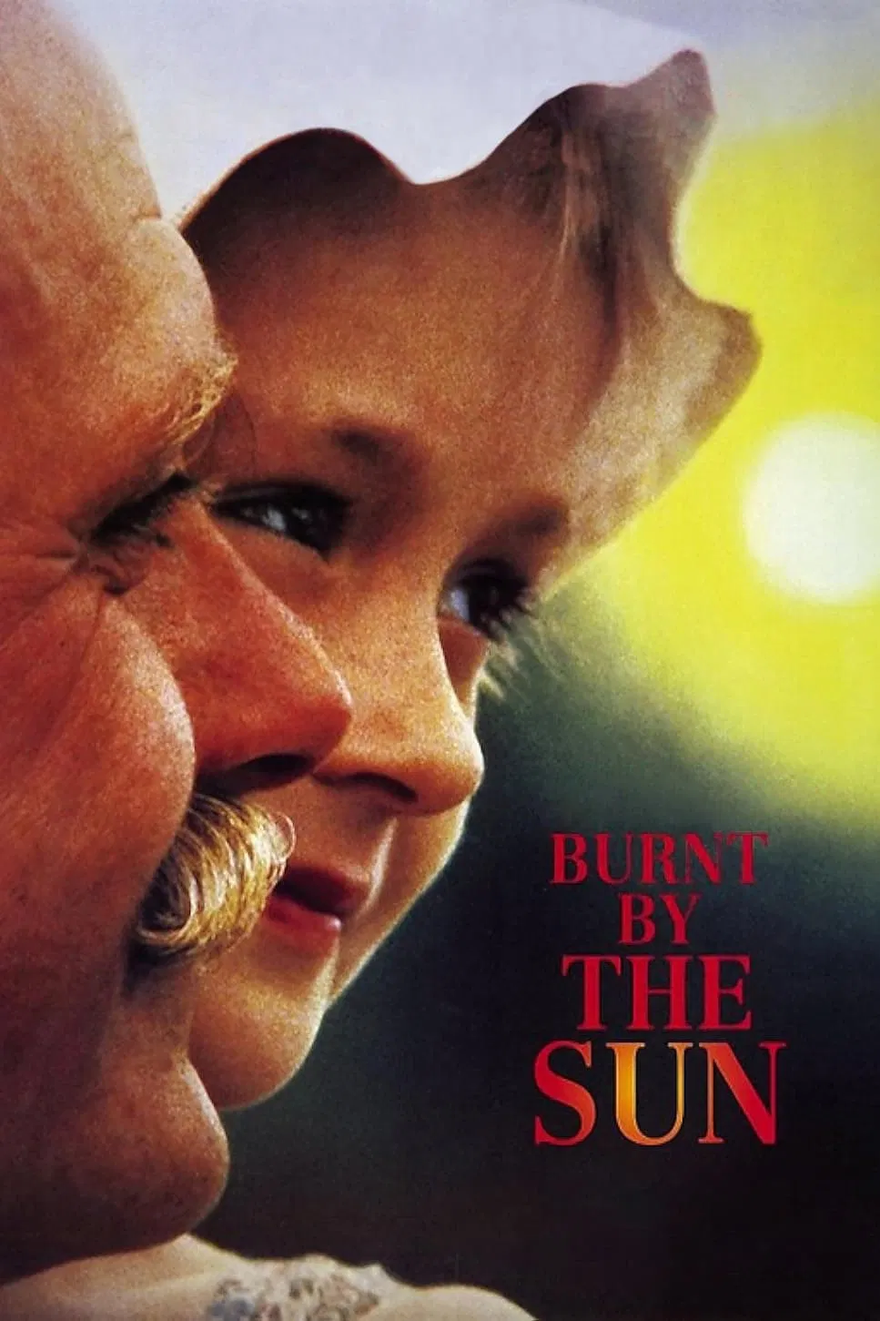 Poster chính thức của phim Phim Tâm Lý "Cháy nắng" (Burnt by the Sun - 1994), với sự tham gia của diễn viên Nikita Mikhalkov và Oleg Menshikov.