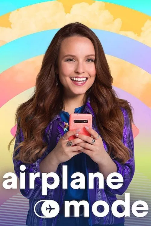 Poster chính thức của phim Phim Hài, Phim Tâm Lý "Chế Độ Máy Bay" (Airplane Mode - 2020), với sự tham gia của diễn viên Larissa Manoela và Erasmo Carlos.