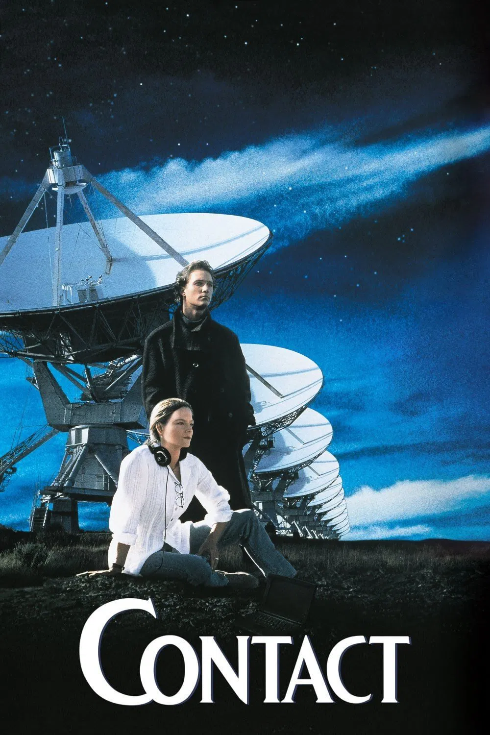 Poster chính thức của phim Phim Tâm Lý, Phim Viễn Tưởng "Che Giấu Sự Thật" (Contact - 1997), với sự tham gia của diễn viên Jodie Foster và Matthew McConaughey.