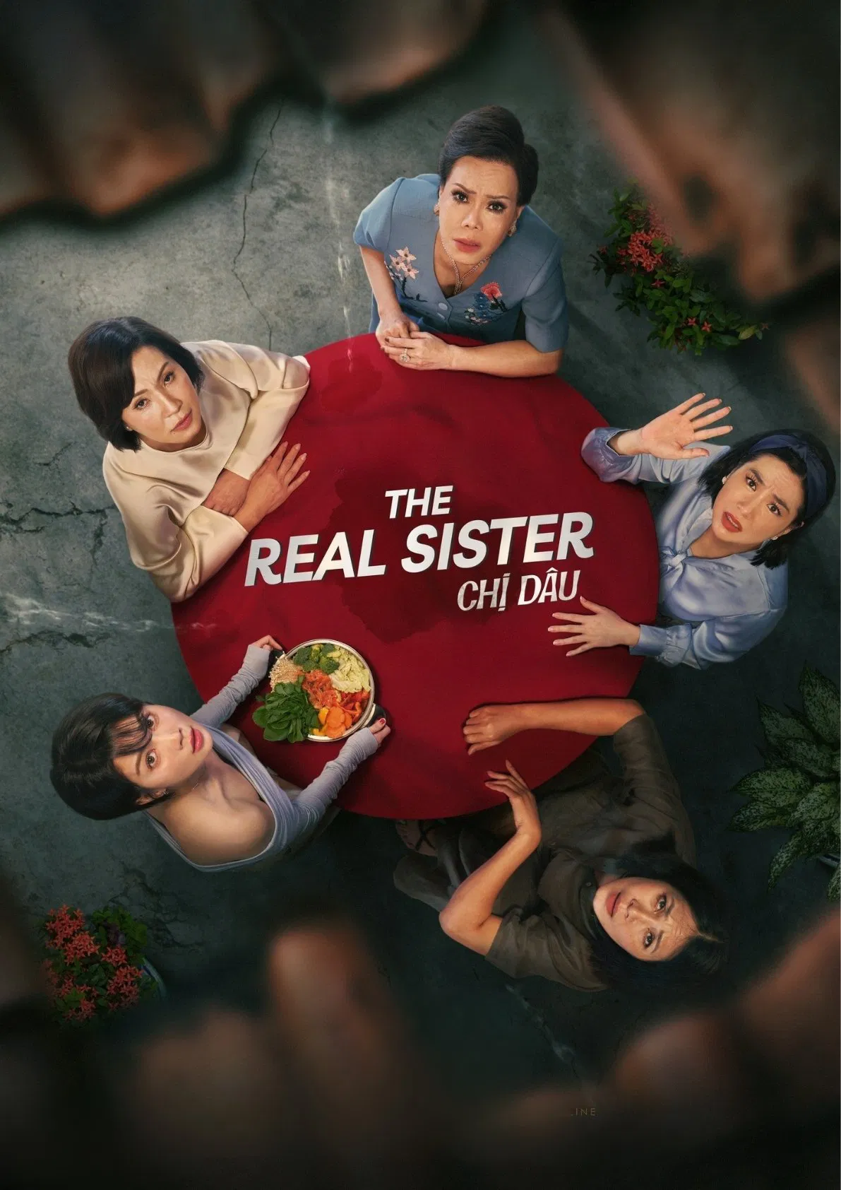Poster chính thức của phim Phim Tâm Lý, Phim Gia Đình "Chị Dâu" (The Real Sister - 2024), với sự tham gia của diễn viên Hồng Đào và Việt Hương.
