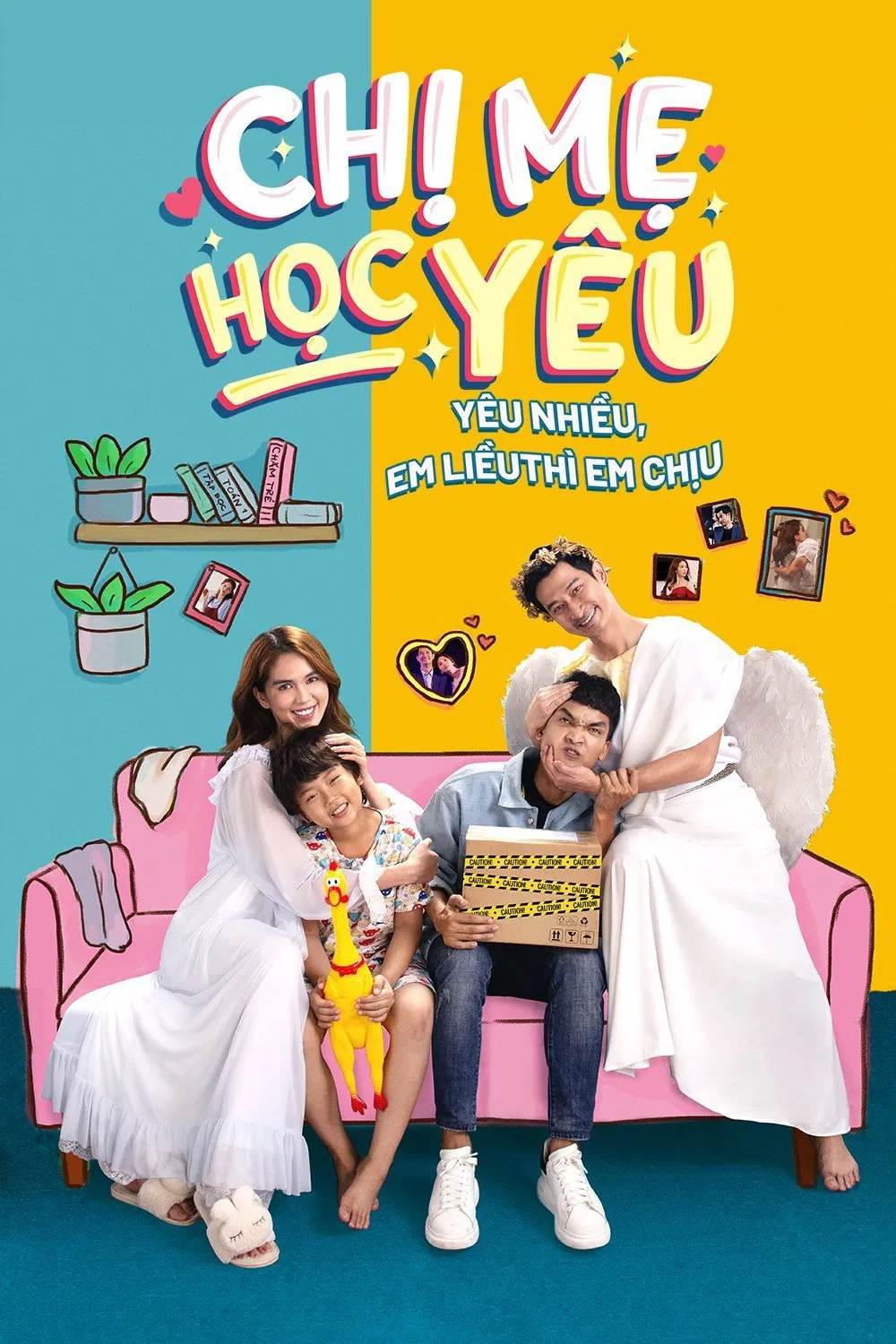 Poster chính thức của phim Phim Thiếu Nhi, Phim Gia Đình "Chị Mẹ Học Yêu (Phần 1)" (Honey We Need To Talk - 2021), với sự tham gia của diễn viên Mạc Văn Khoa và Trương Thế Vinh.