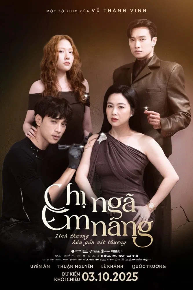 Poster chính thức của phim Phim Gia Đình, Phim Hài "Chị Ngã Em Nâng" (Lift Me Up - 2025), với sự tham gia của diễn viên Lê Khánh và Thuan Nguyen.