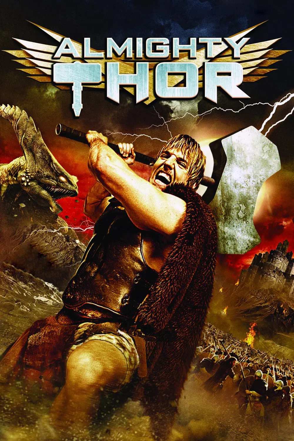 Poster chính thức của phim Phim Phiêu Lưu, Phim Giả Tượng "Chiếc Búa Quyền Năng" (Almighty Thor - 2011), với sự tham gia của diễn viên Patricia Velásquez và Richard Grieco.