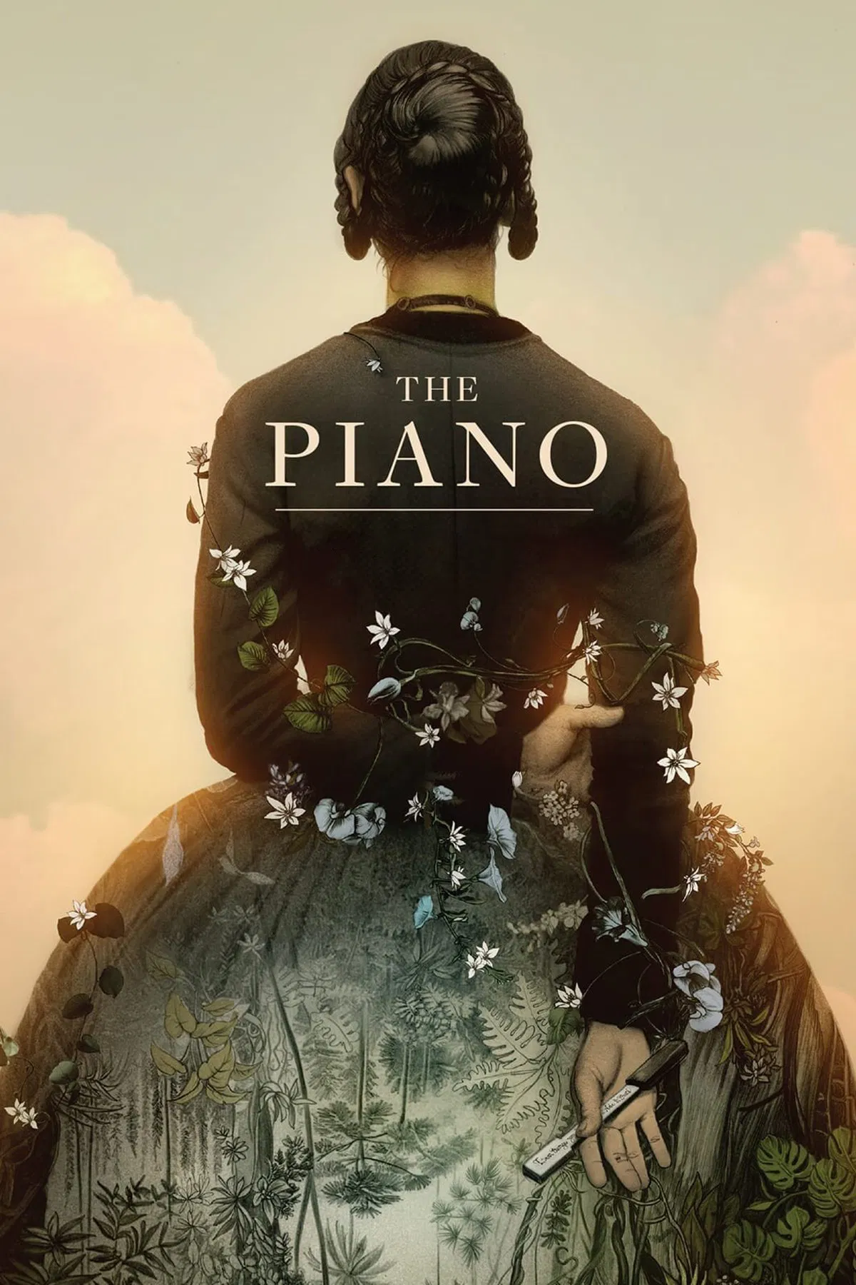 Poster chính thức của phim Phim Tâm Lý, Phim Tình Cảm "Chiếc Dương Cầm" (The Piano - 1993), với sự tham gia của diễn viên Holly Hunter và Harvey Keitel.