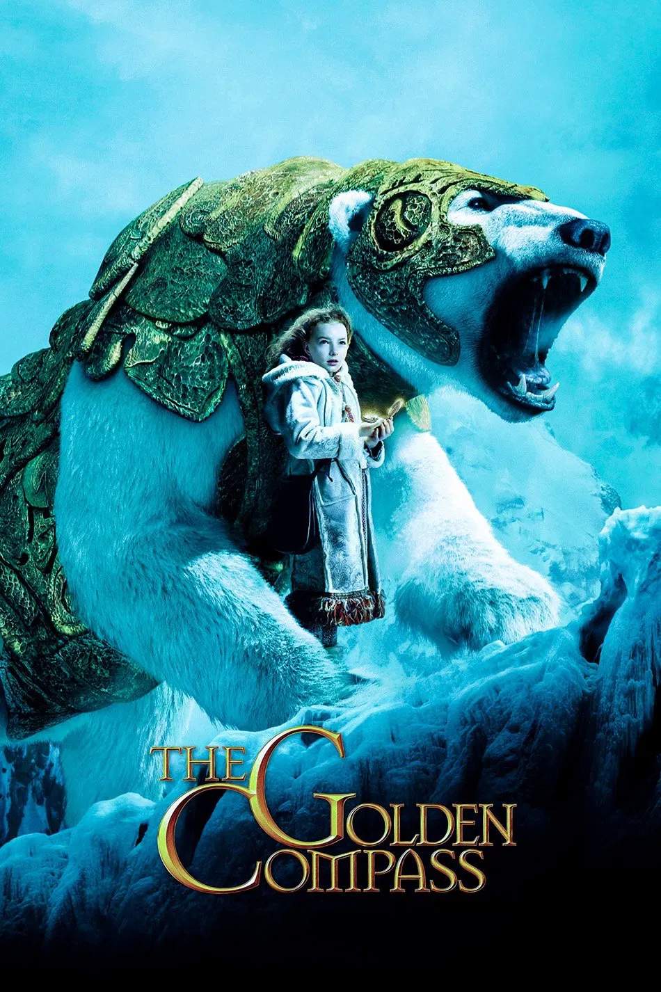 Poster chính thức của phim Phim Phiêu Lưu, Phim Giả Tượng "Chiếc La Bàn Vàng" (The Golden Compass - 2007), với sự tham gia của diễn viên Nicole Kidman và Daniel Craig.