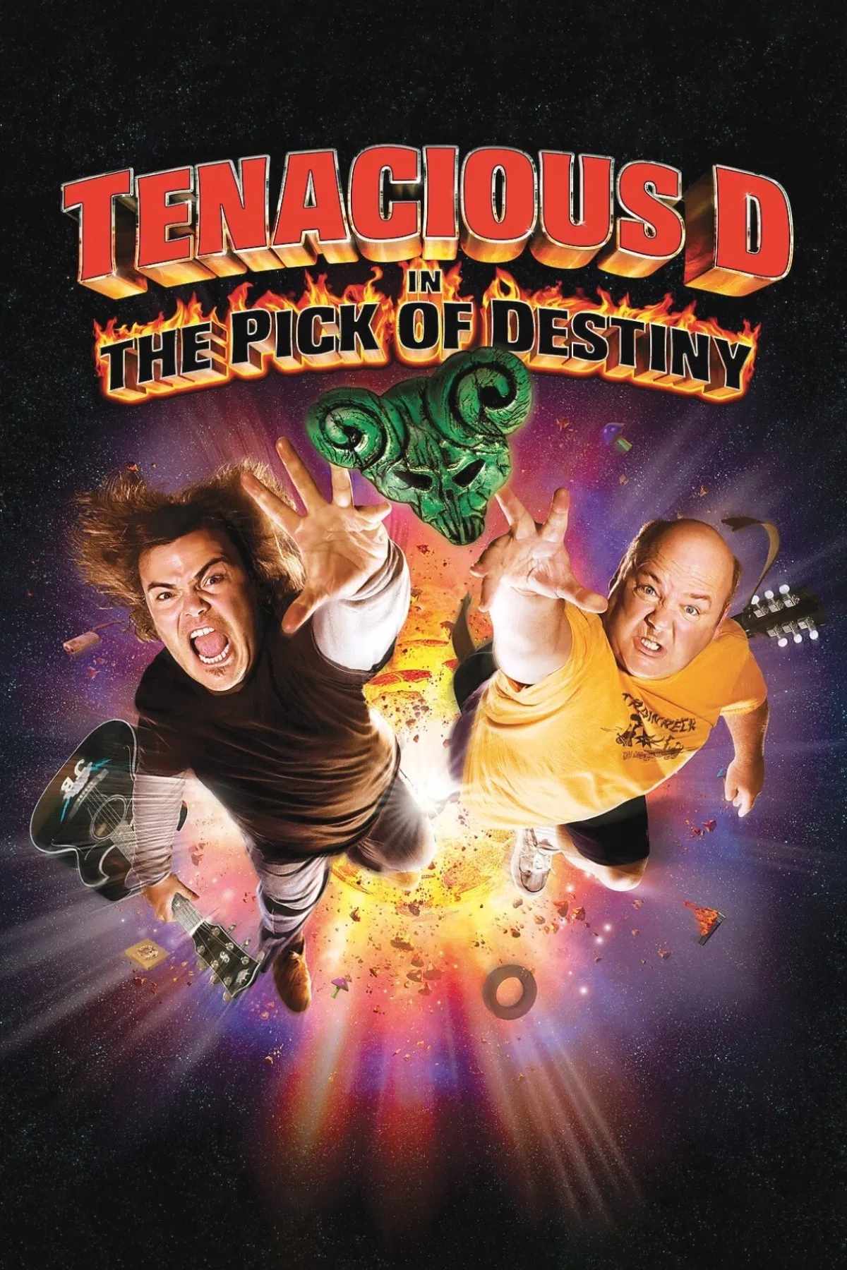 Poster chính thức của phim Phim Hài, Phim Ca Nhạc "Chiếc Móng Gảy Huyền Thoại" (Tenacious D in The Pick of Destiny - 2006), với sự tham gia của diễn viên Jack Black và Kyle Gass.